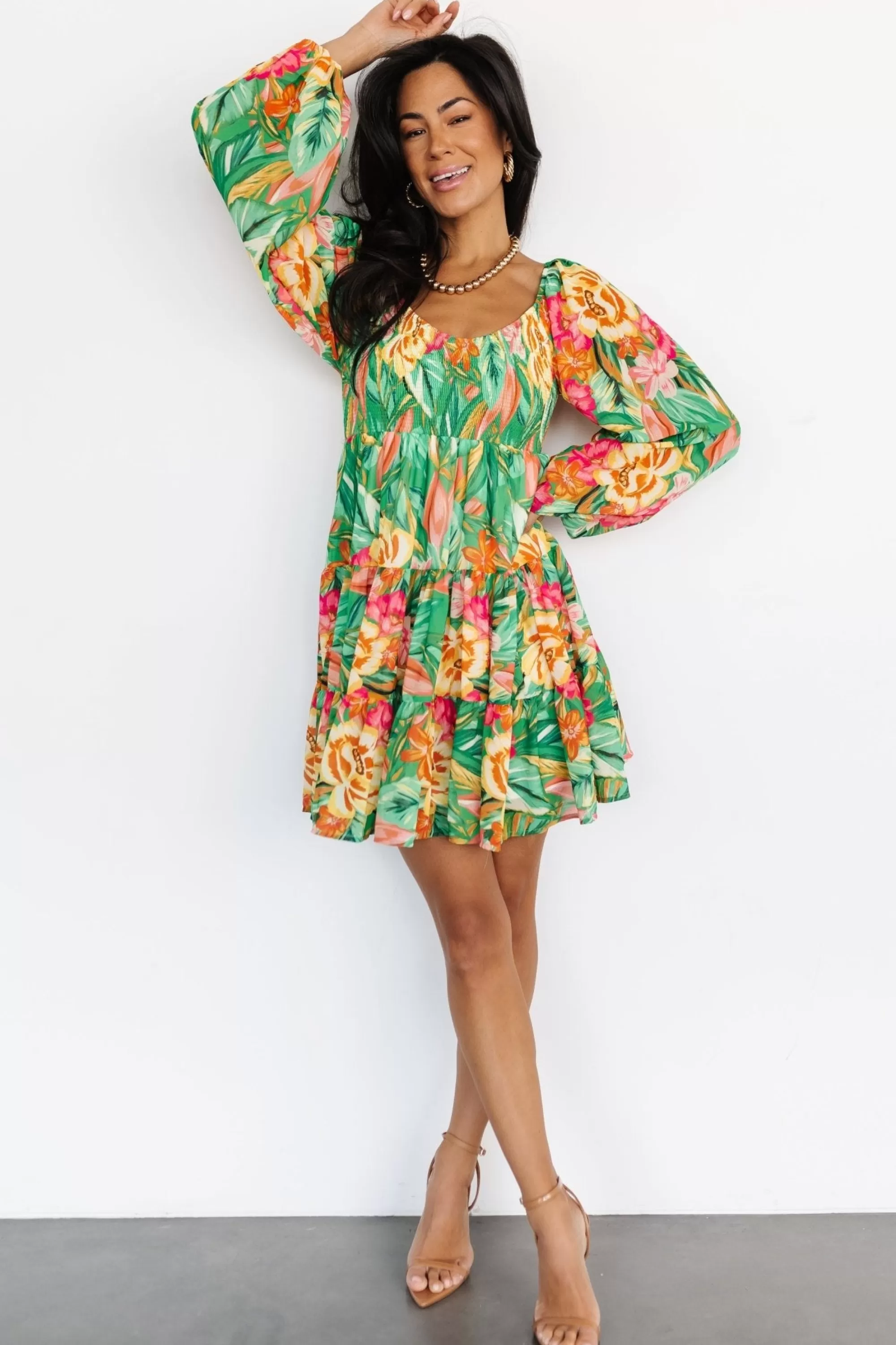 Baltic Born COMING SOON | Acapulco Short Dress | Green Multi Print