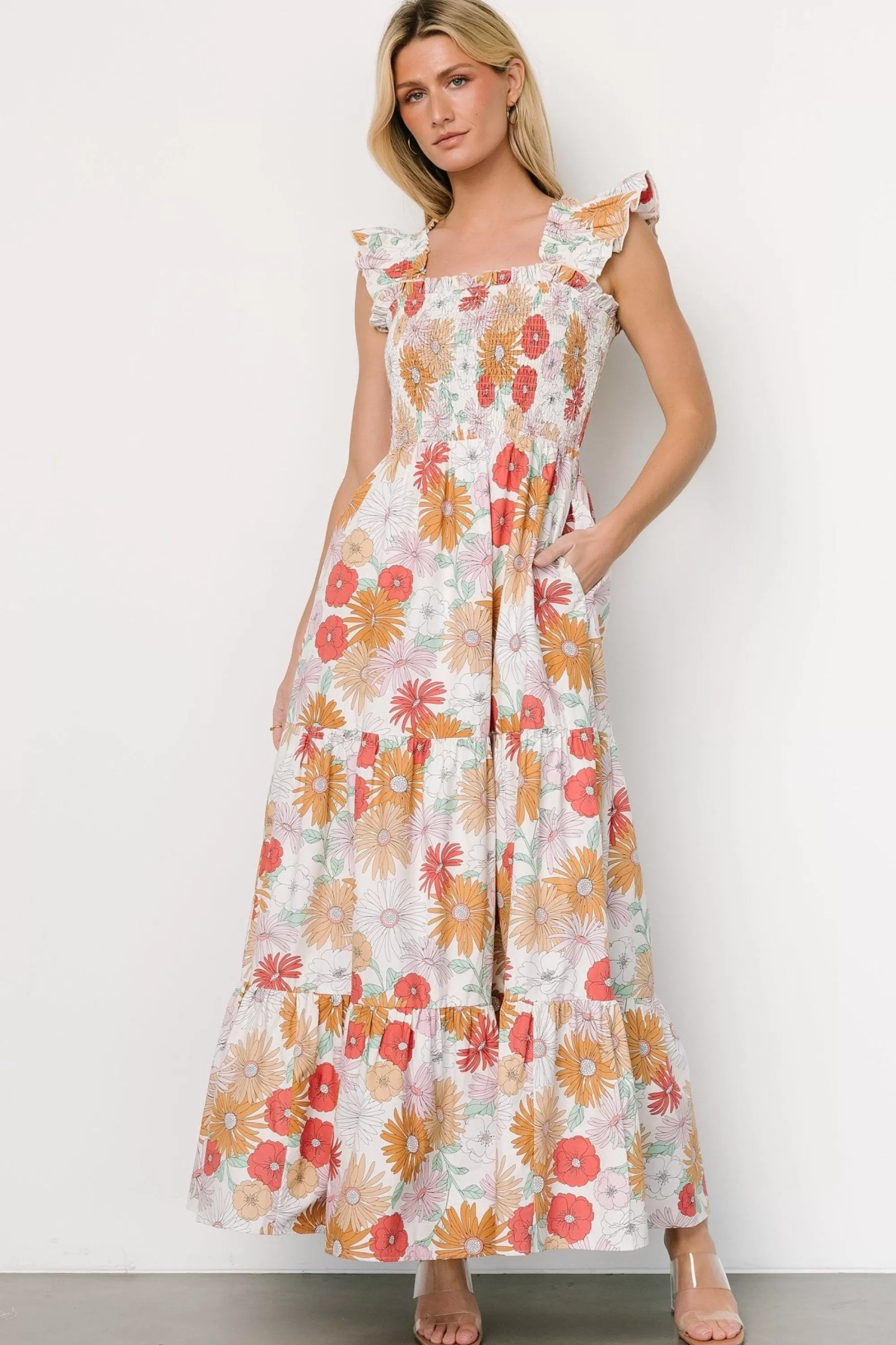 Baltic Born COMING SOON | Adela Maxi Dress | Cream Multi Floral