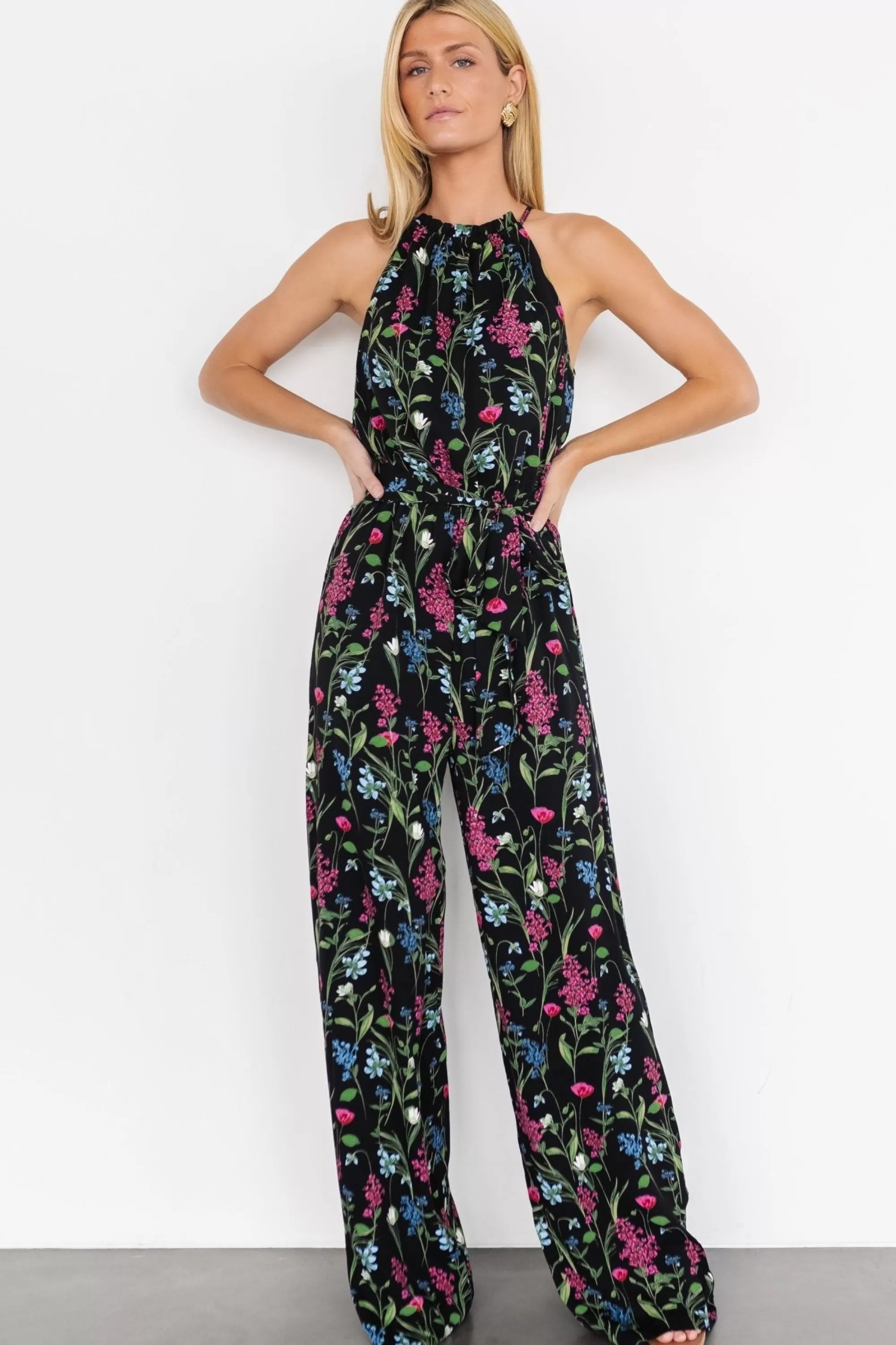 Baltic Born JUMPSUITS + ROMPERS | Alameda Halter Jumpsuit | Black Floral