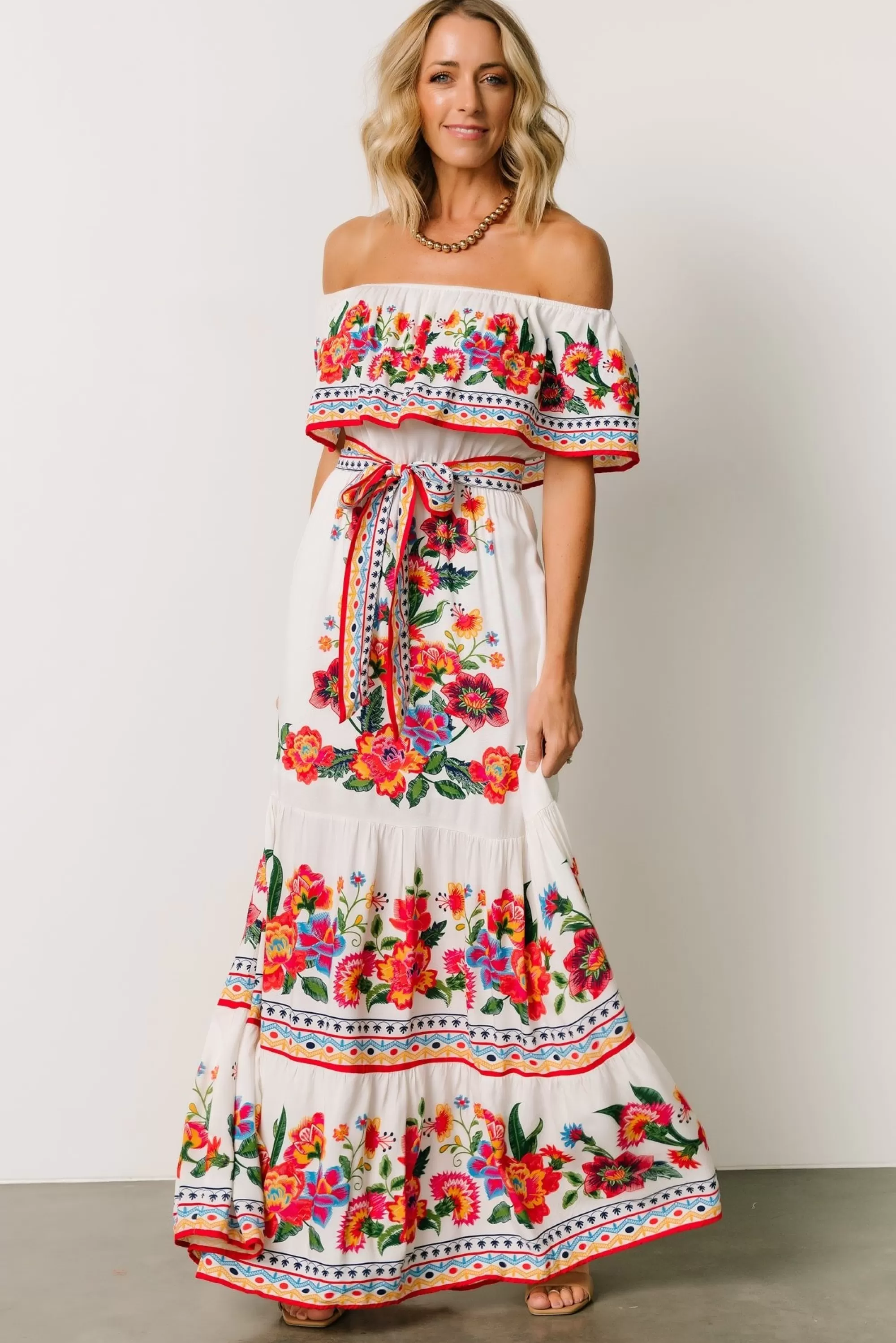 Baltic Born DRESSES | maxi dresses | Alejandra Maxi Dress | Ivory Multi Floral