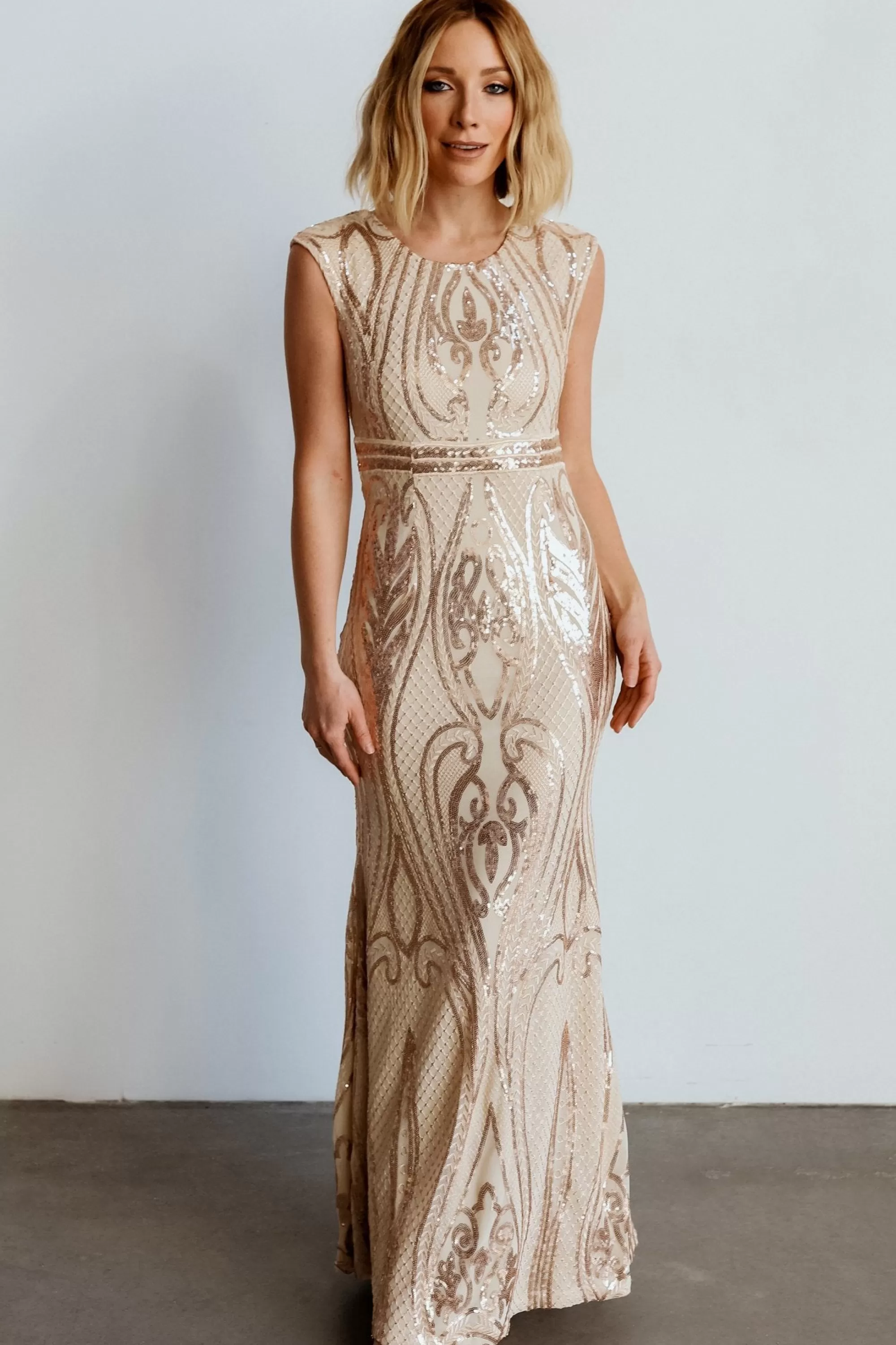 Baltic Born embellished + sequined | Alessia Sequin Gown | Champagne