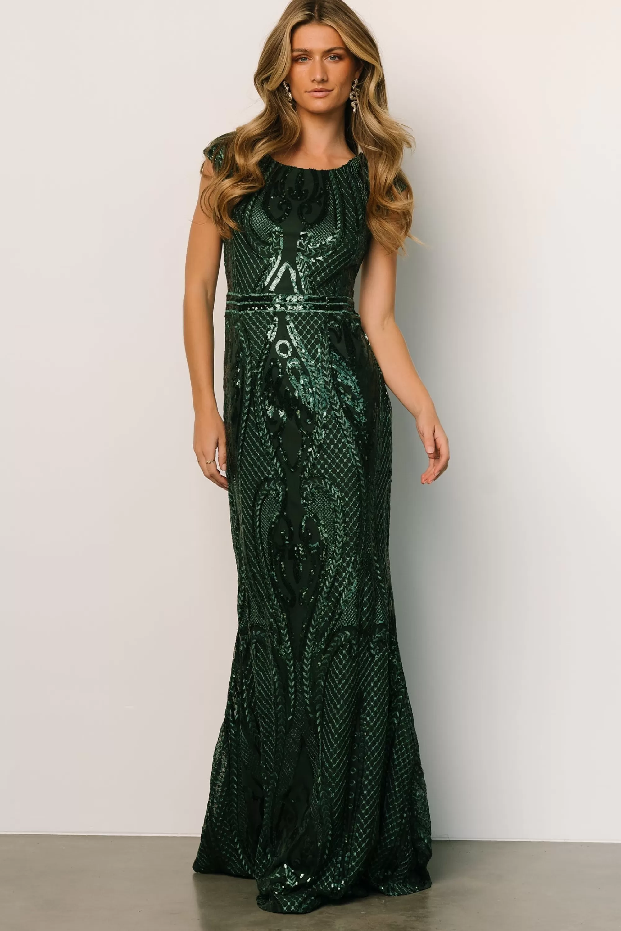 Baltic Born embellished + sequined | Alessia Sequin Gown | Green