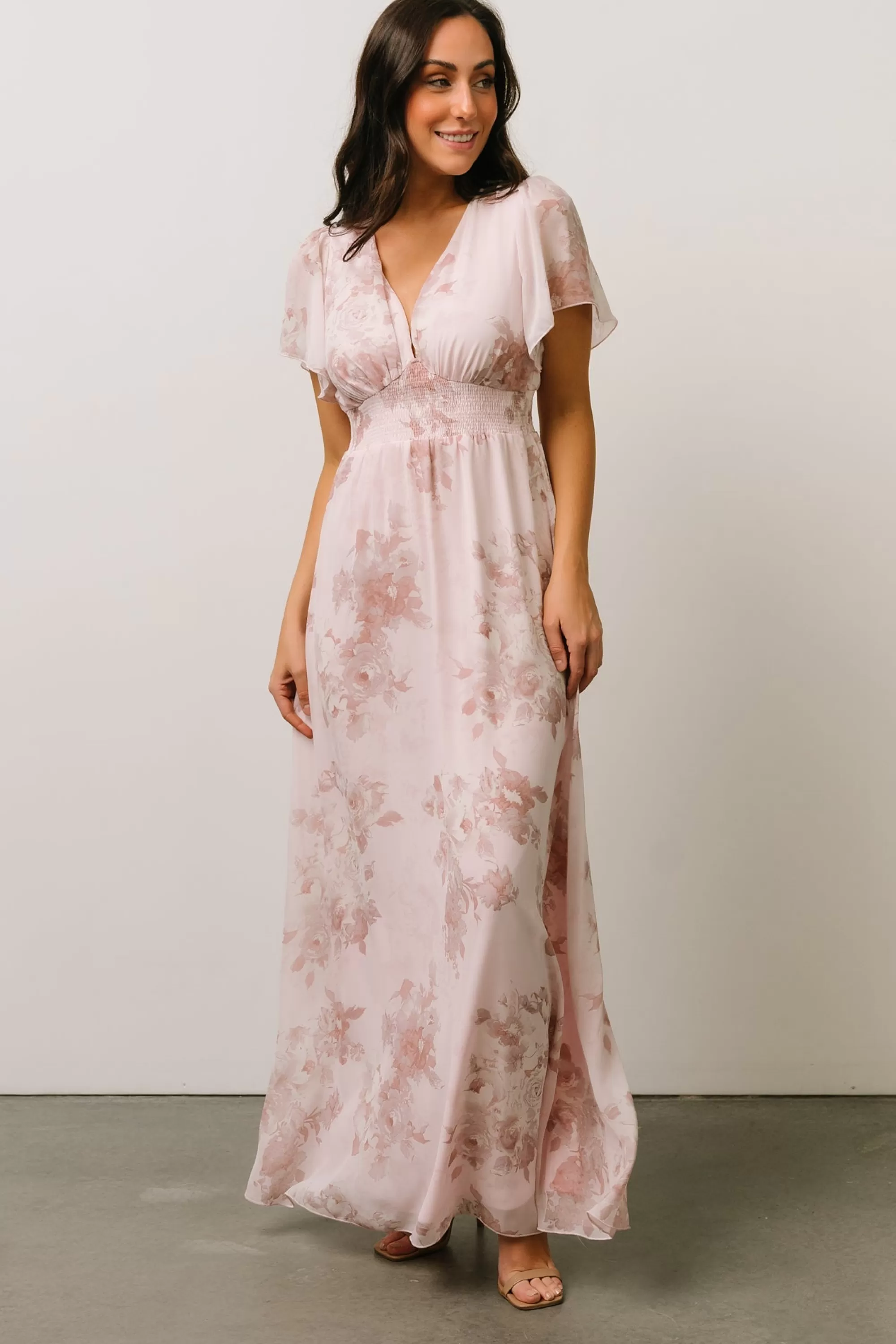 Baltic Born SALE | Alexandria Smocked Maxi Dress | Blush Floral