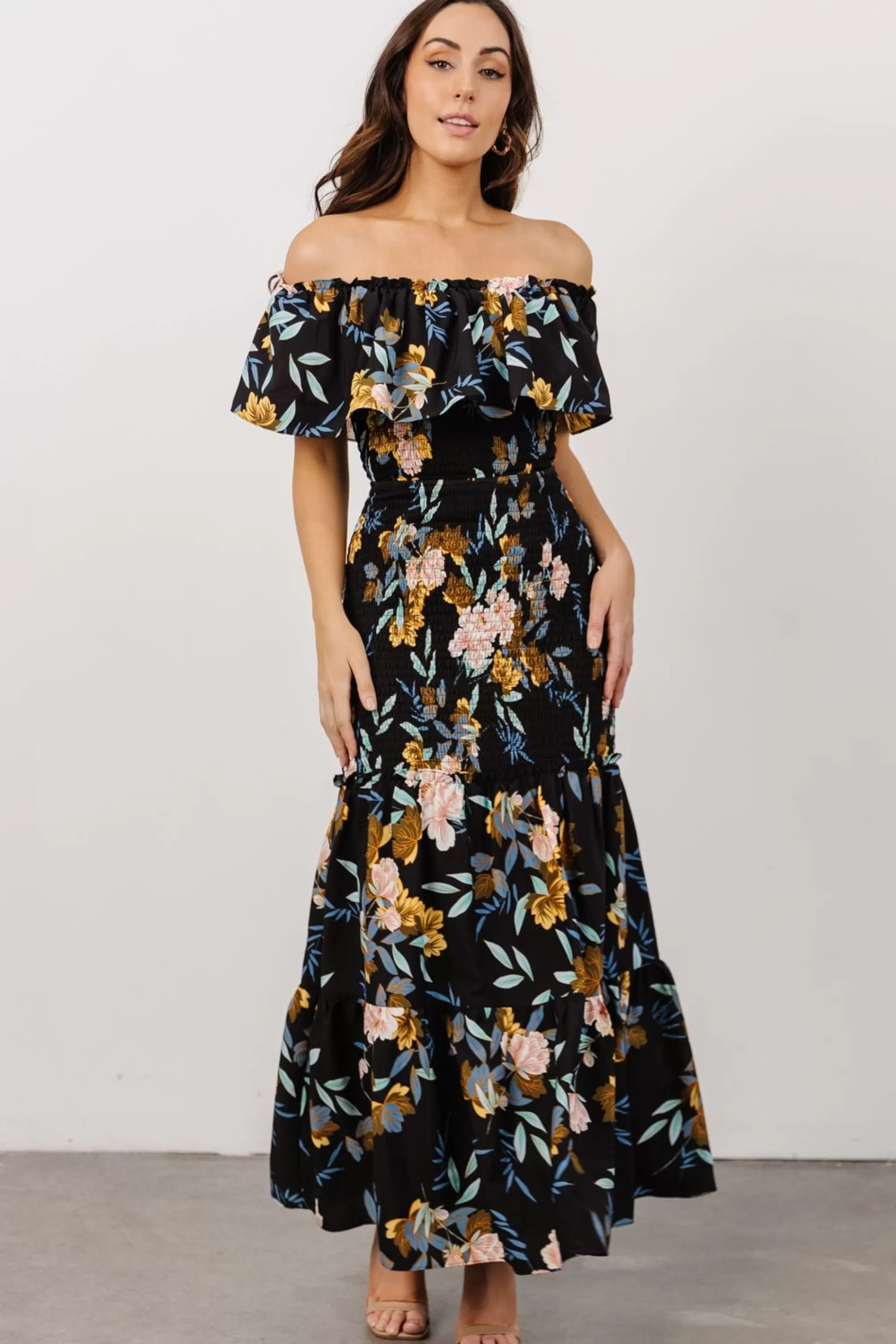 Baltic Born SALE | Amalfi Smocked Maxi Dress | Midnight Floral