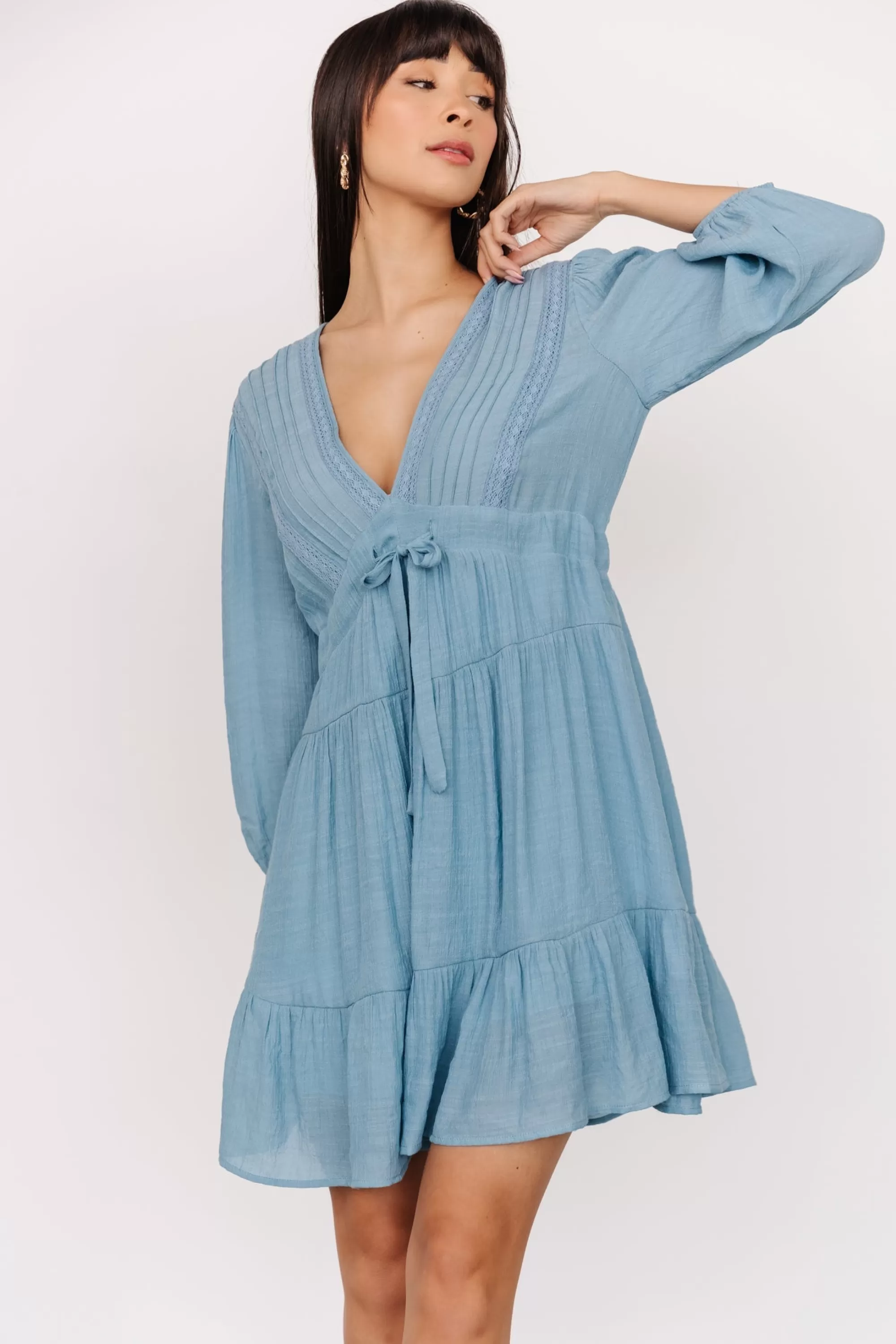 Baltic Born cover up | Amelia Boho Mini Dress | Blue