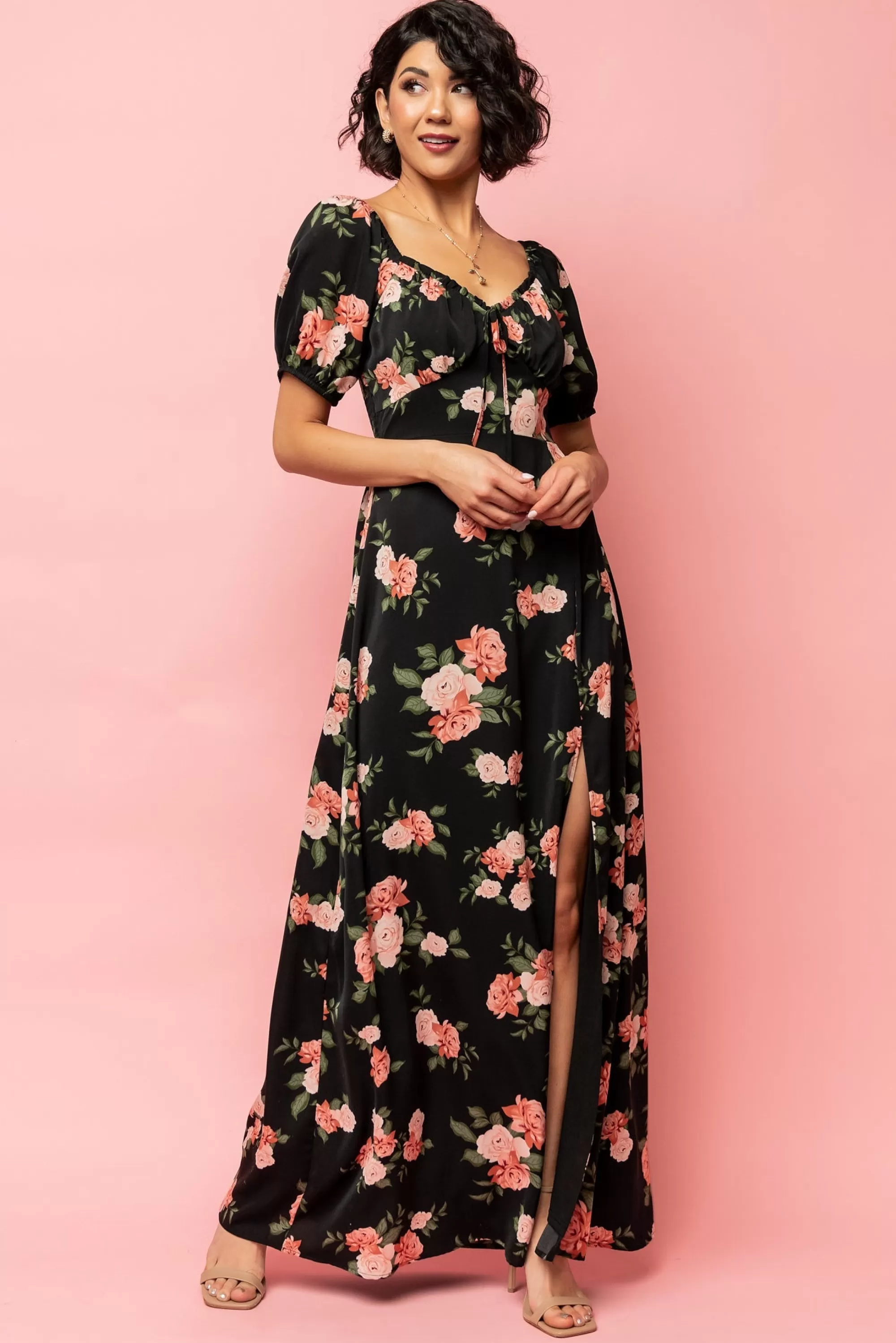 Baltic Born WINTER ESSENTIALS | SALE | Angela Maxi Dress | Black Rose Floral