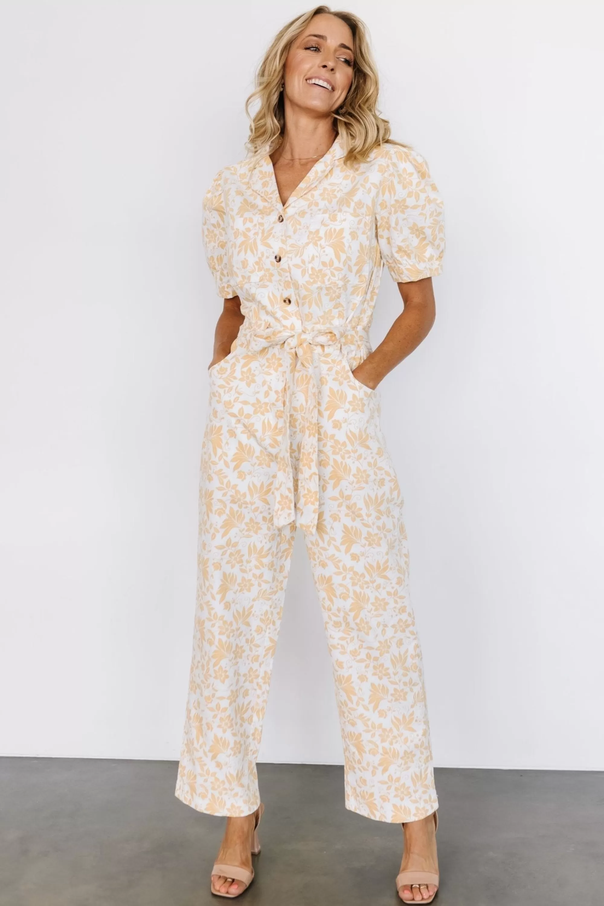 Baltic Born JUMPSUITS + ROMPERS | Annalise Jumpsuit | White + Yellow