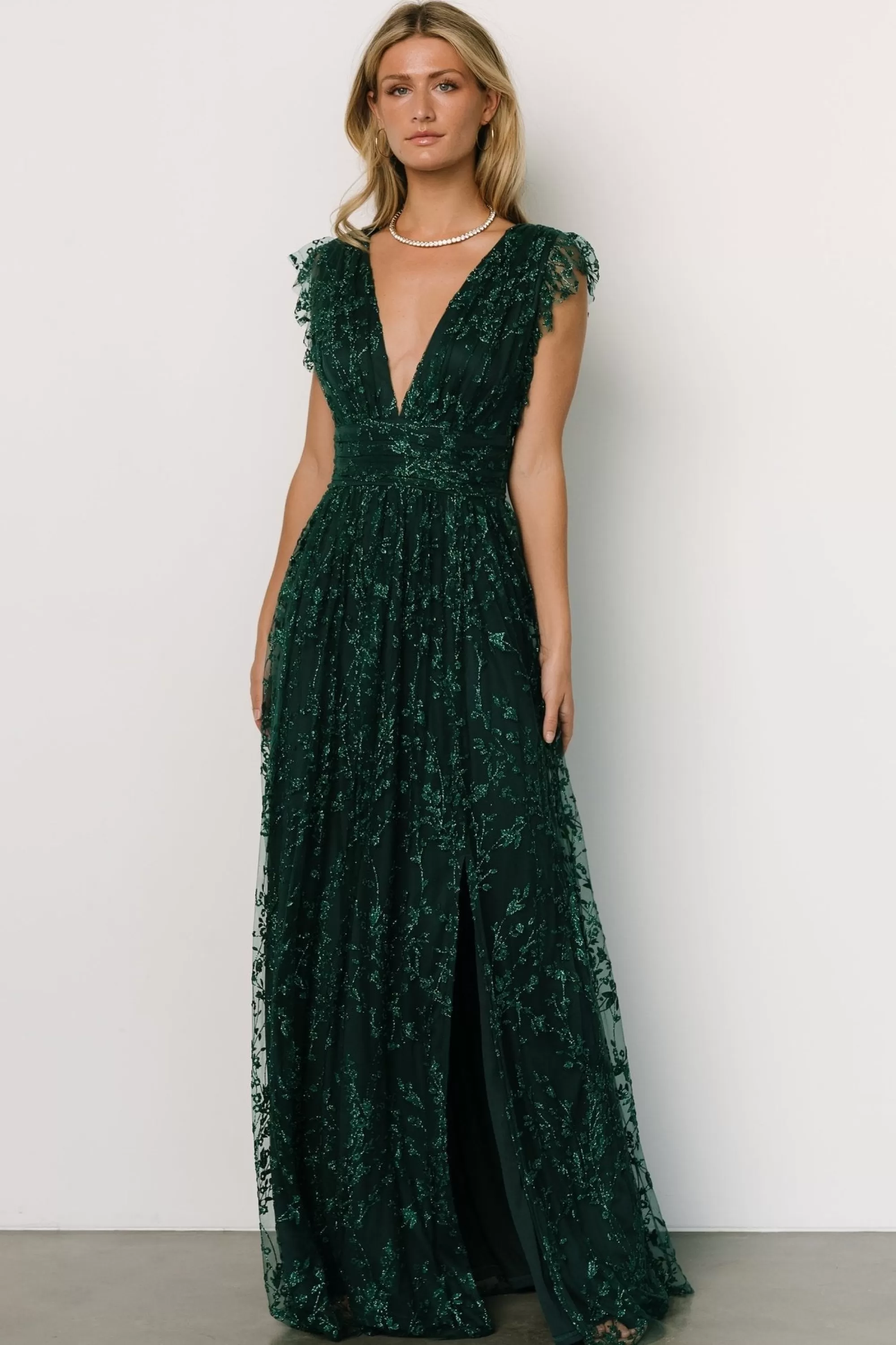 Baltic Born embellished + sequined | Arlene Shimmer Gown | Emerald