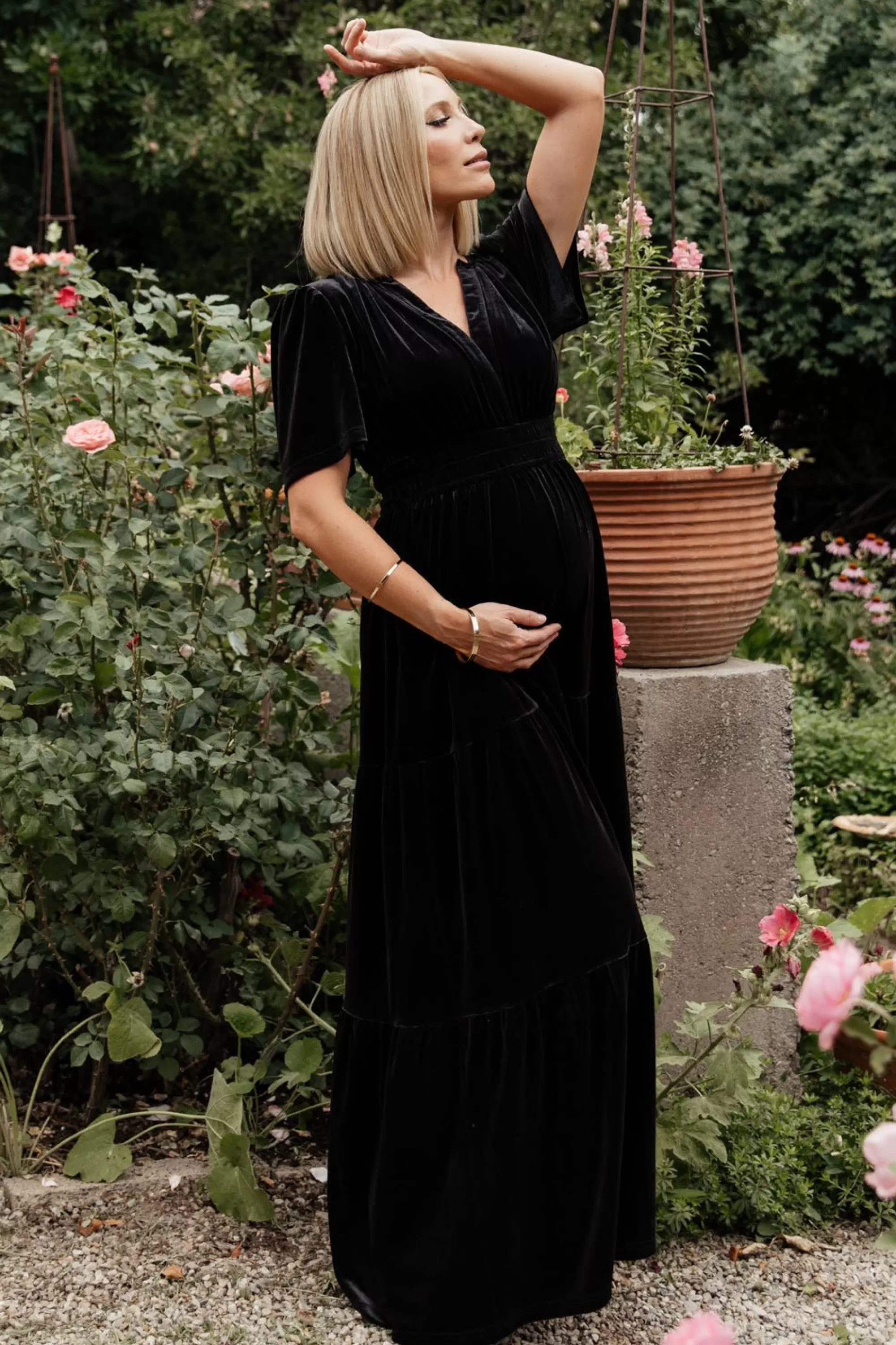 Baltic Born maxi dresses | EXTENDED SIZING | Artemis Velvet Maxi Dress | Black