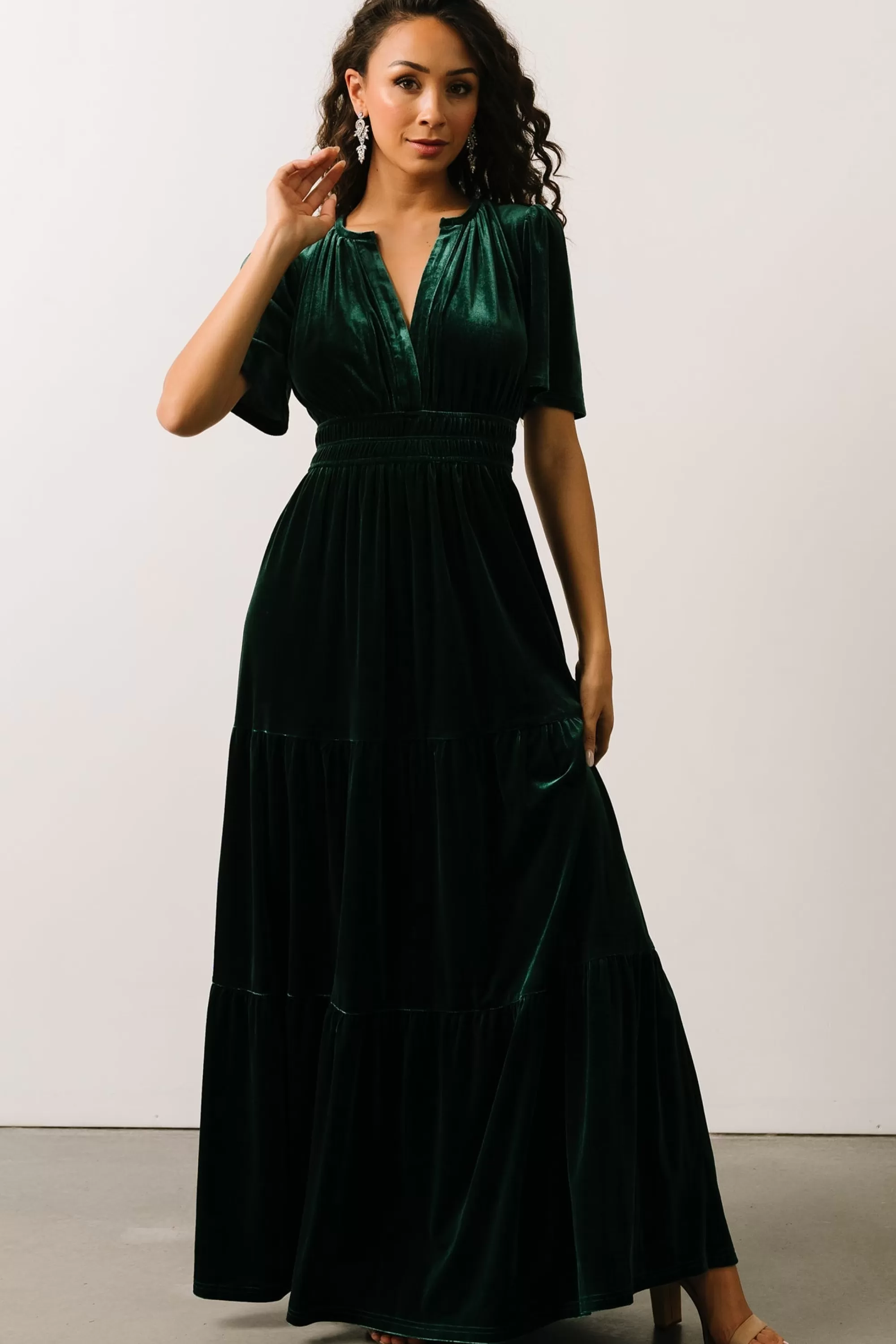 Baltic Born maxi dresses | EXTENDED SIZING | Artemis Velvet Maxi Dress | Emerald