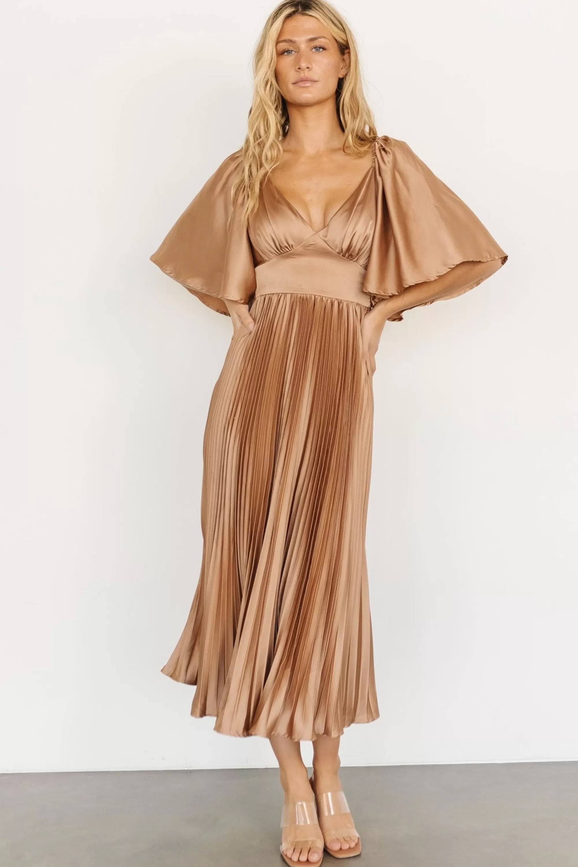 Baltic Born COMING SOON | Aubree Pleated Dress | Champagne