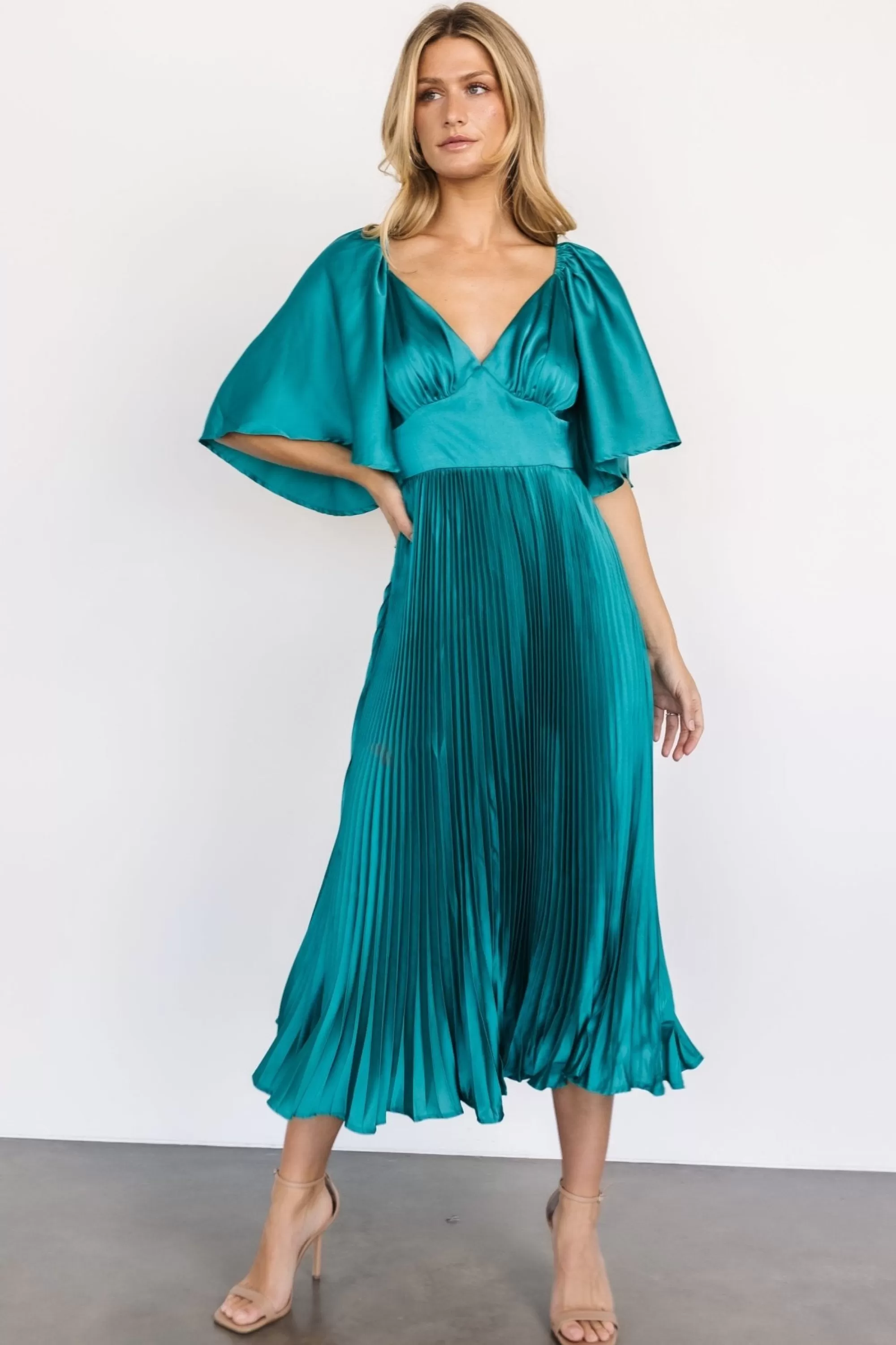 Baltic Born COMING SOON | Aubree Pleated Dress | Jewel Green