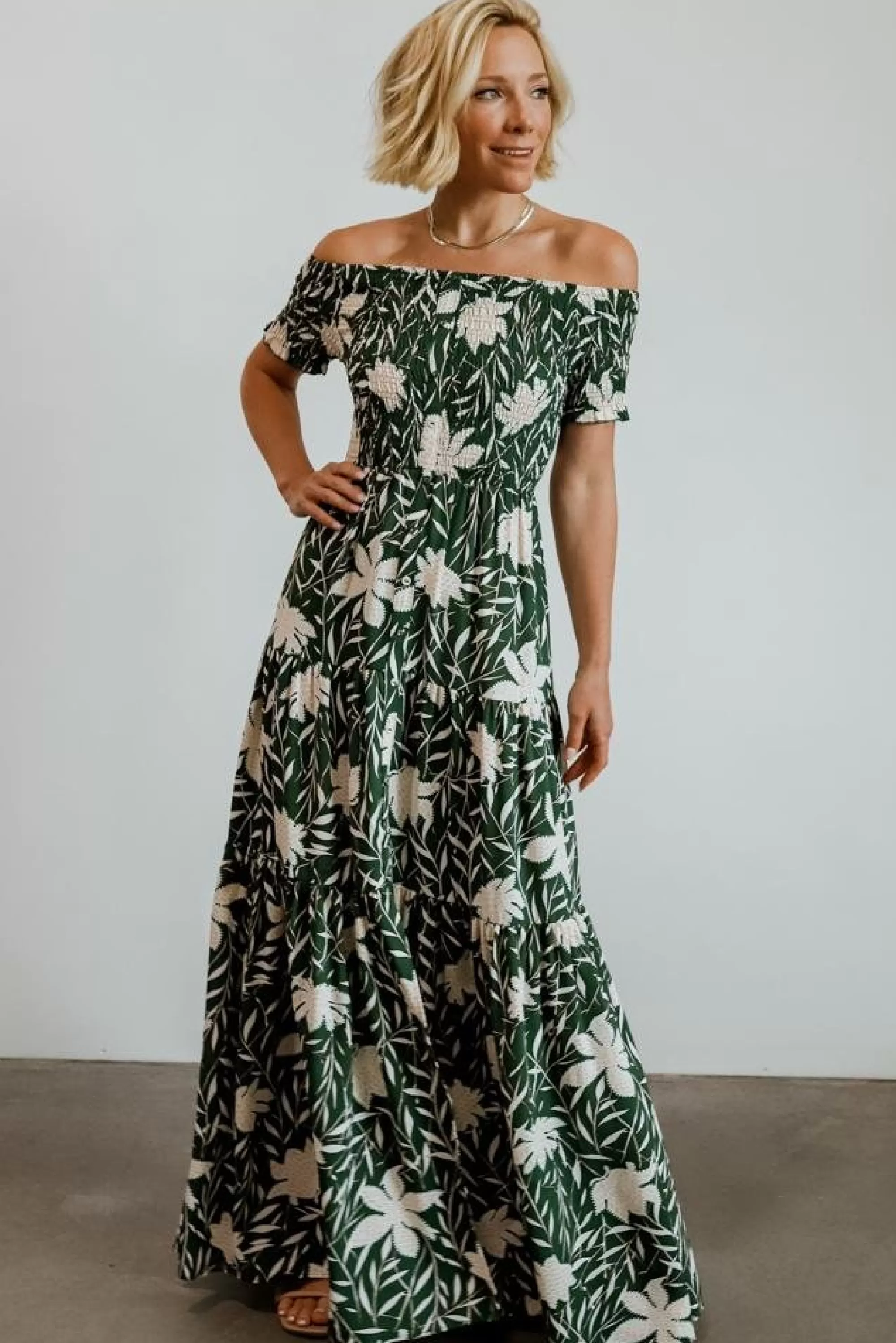 Baltic Born maxi dresses | Becca Smocked Maxi Dress | Green