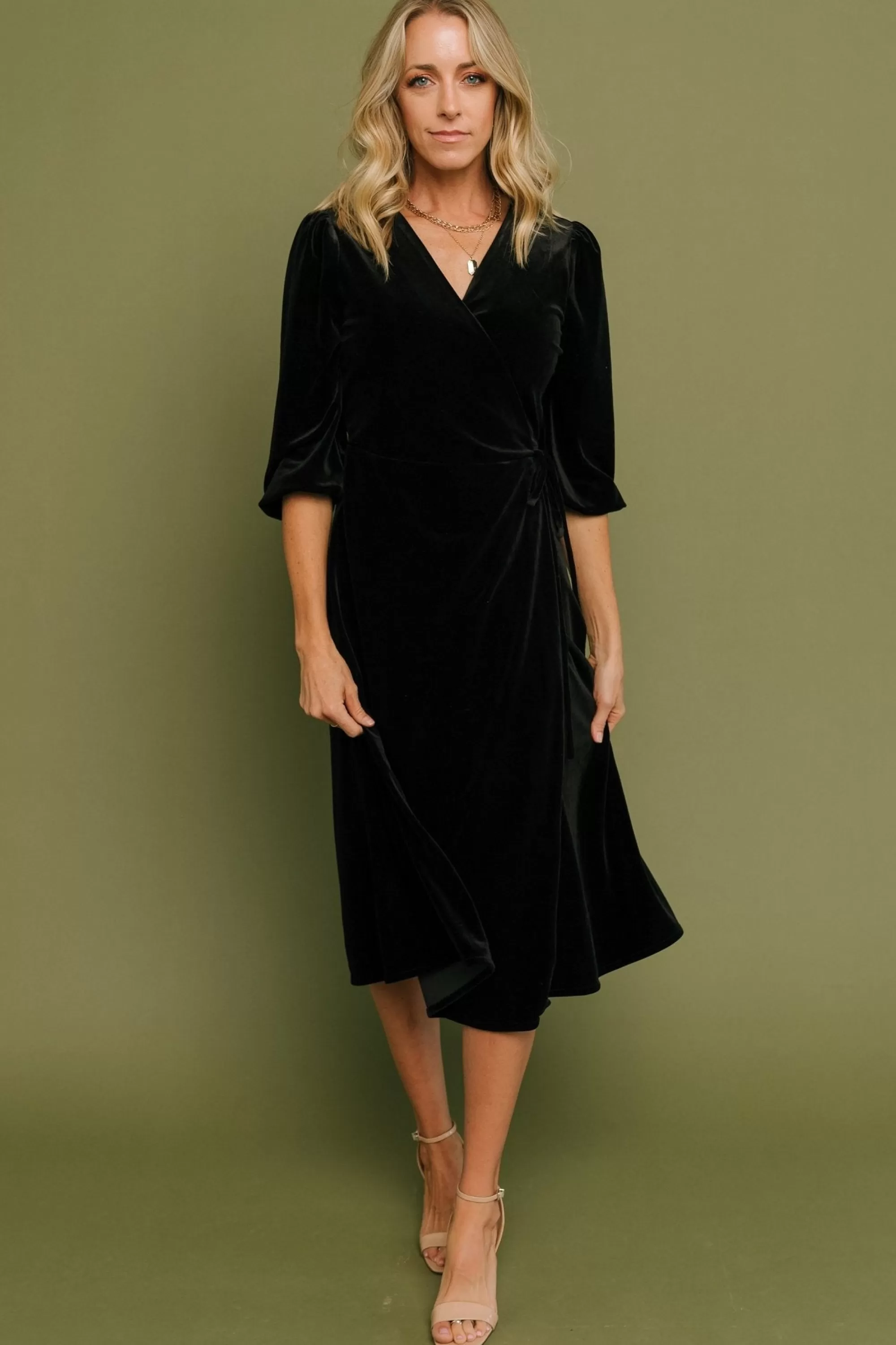 Baltic Born WEDDING SUITE | wedding guest | Beckinsale Velvet Wrap Dress | Black