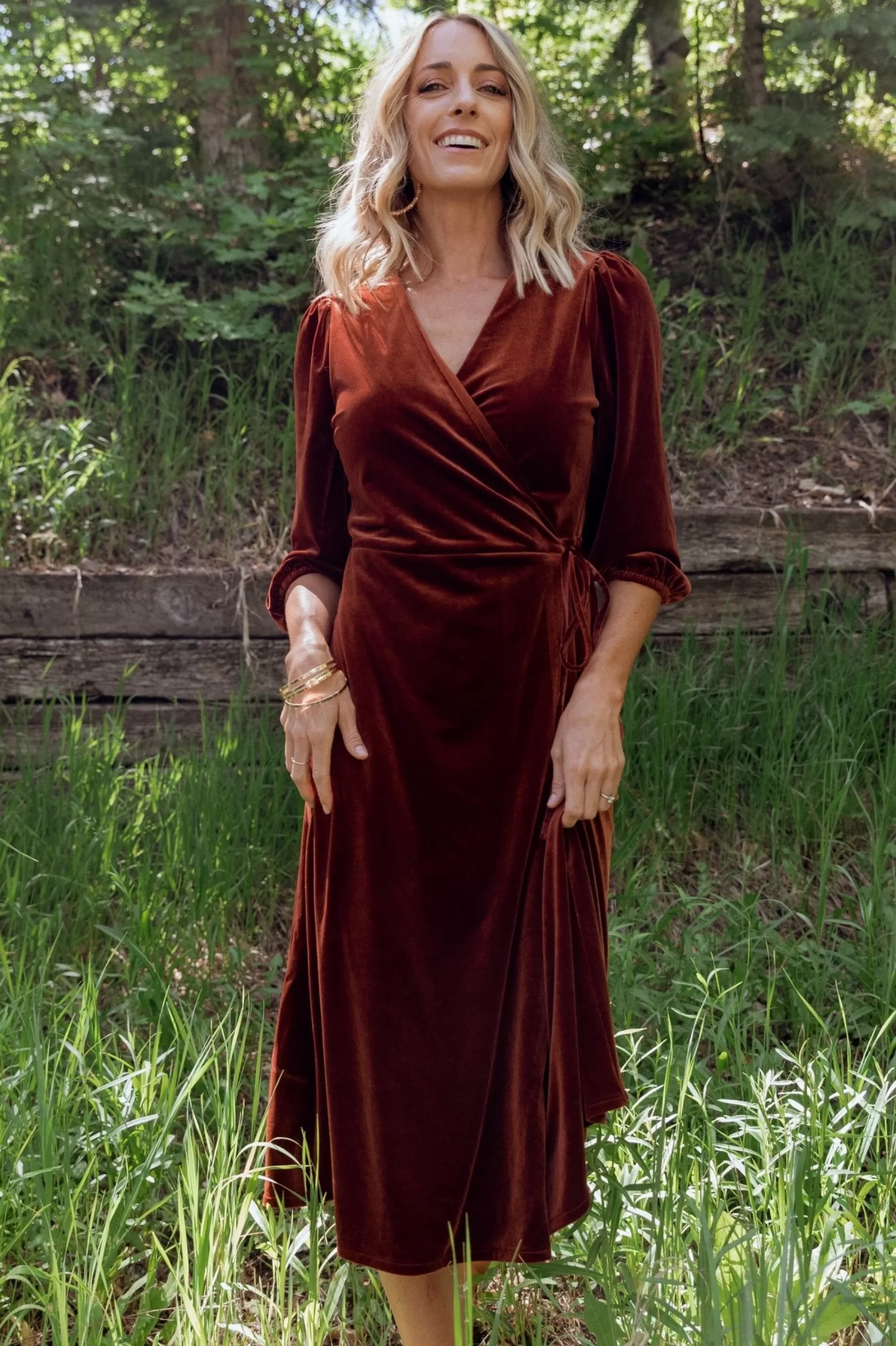 Baltic Born WEDDING SUITE | wedding guest | Beckinsale Velvet Wrap Dress | Cinnamon