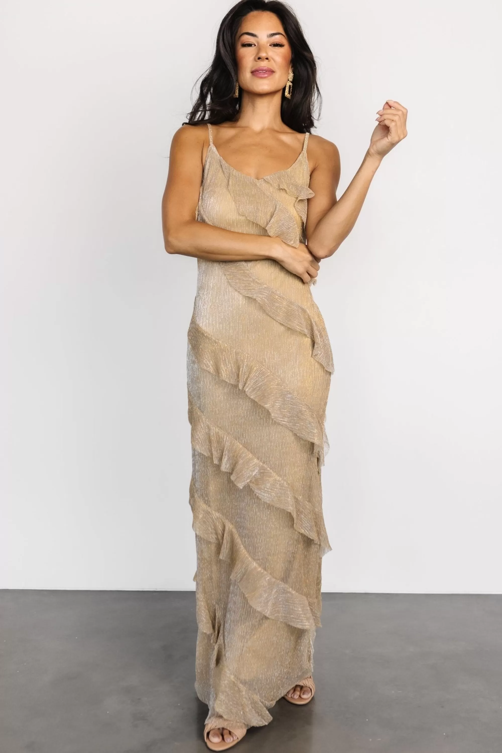 Baltic Born maxi dresses | Belisama Ruffle Gown | Gold