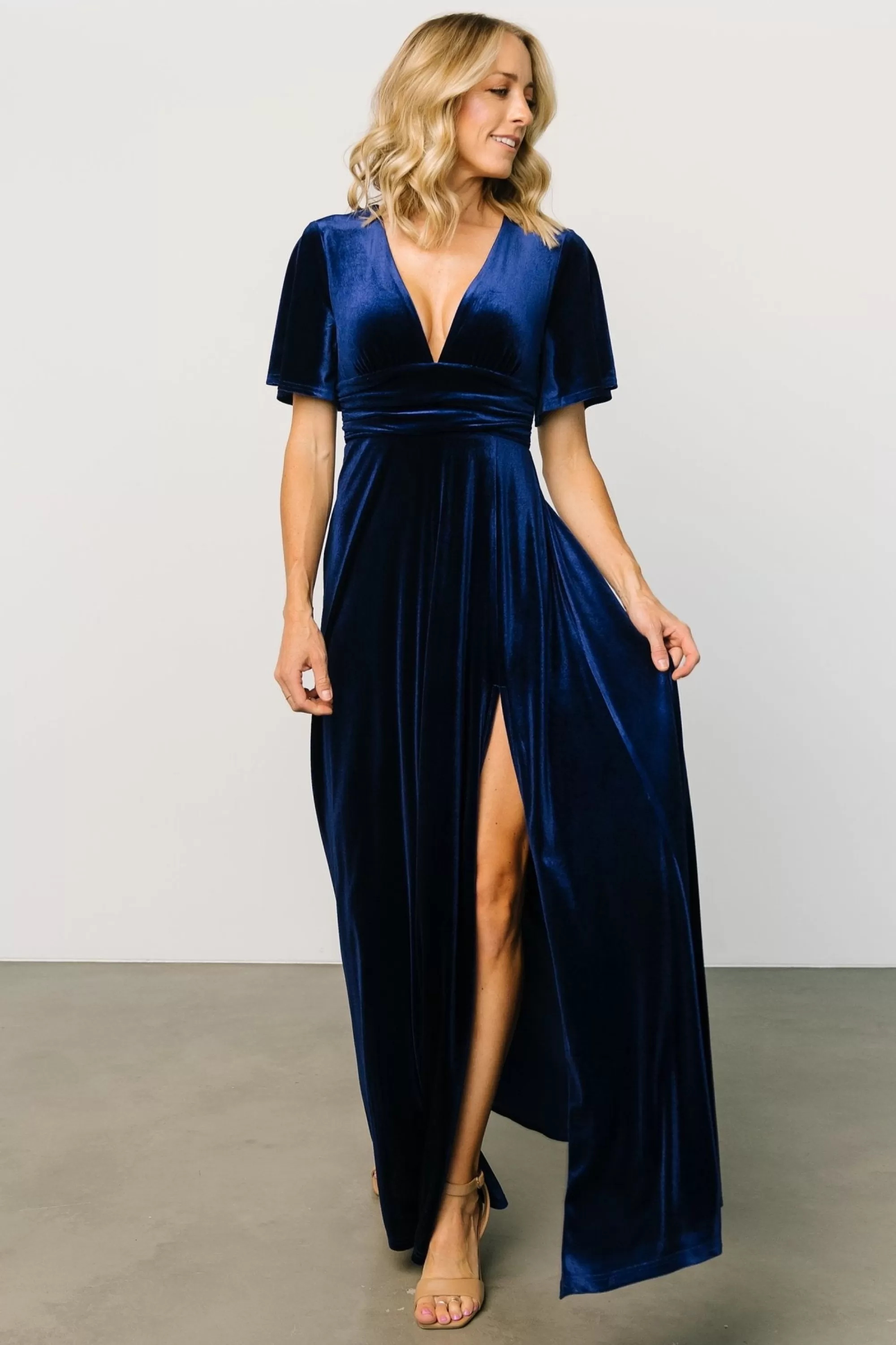 Baltic Born maxi dresses | WEDDING SUITE | Berenice Velvet Maxi Dress | Navy