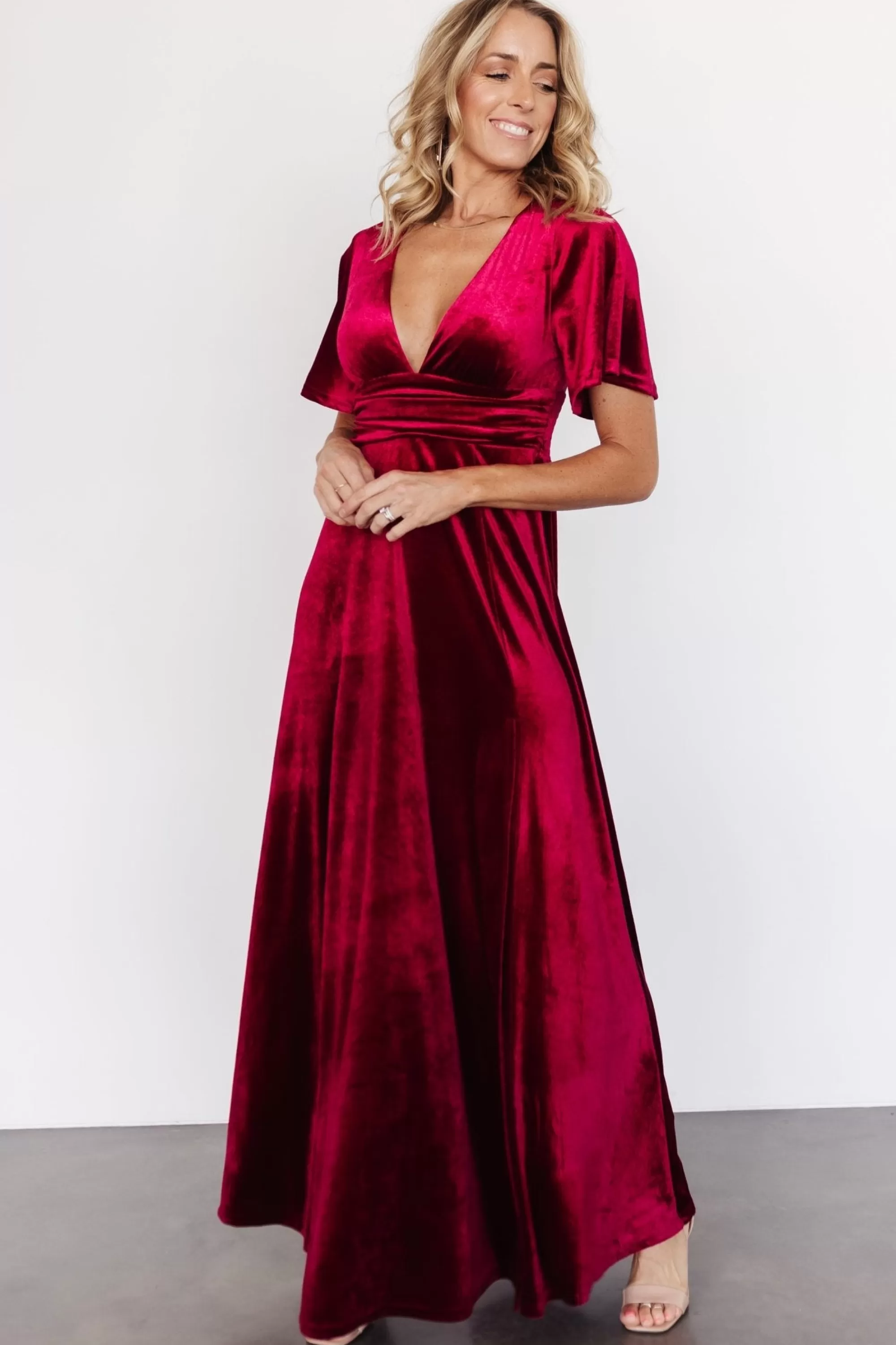 Baltic Born maxi dresses | WEDDING SUITE | Berenice Velvet Maxi Dress | Wine