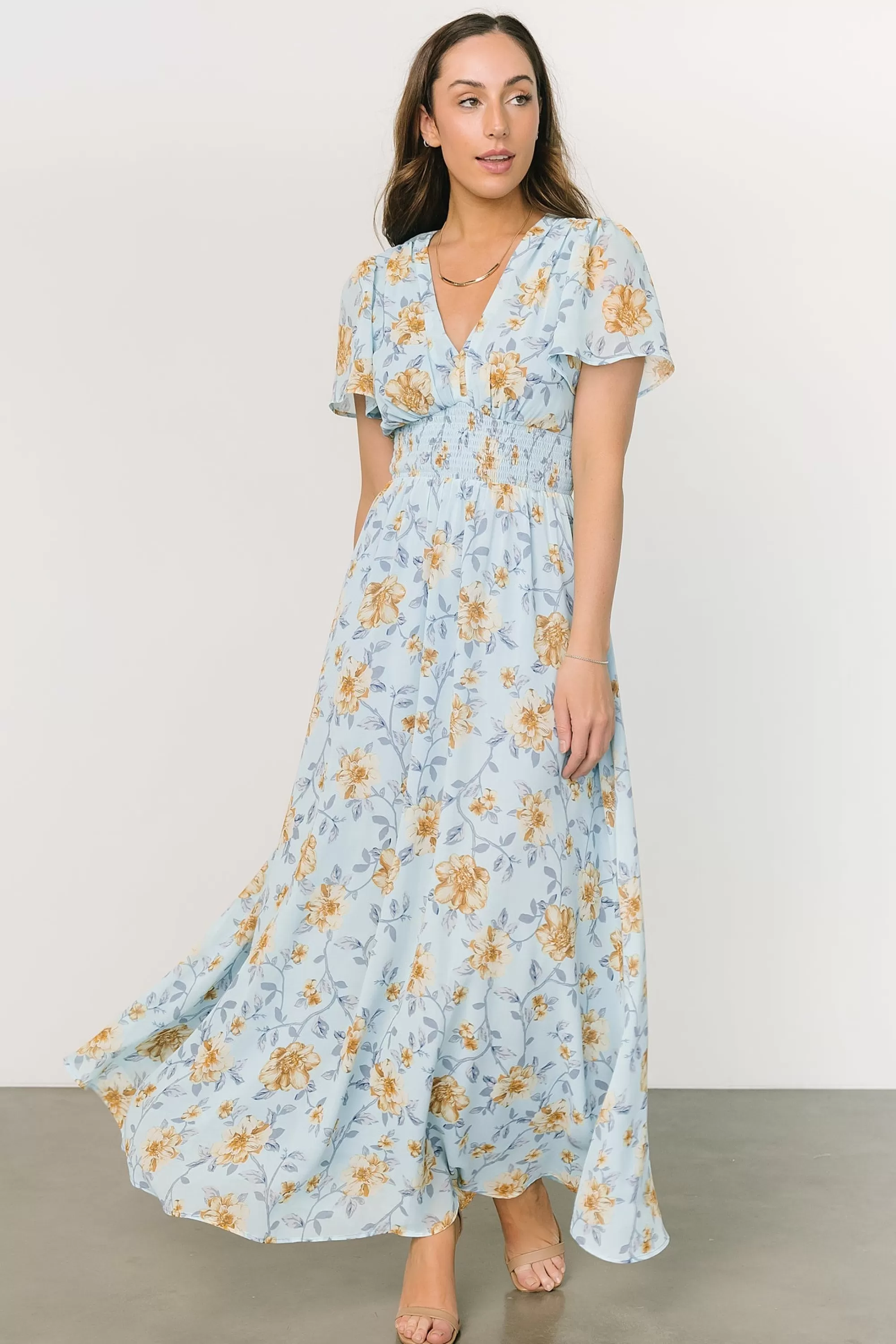 Baltic Born DRESSES | maxi dresses | Birdie Maxi Dress | Light Blue Floral