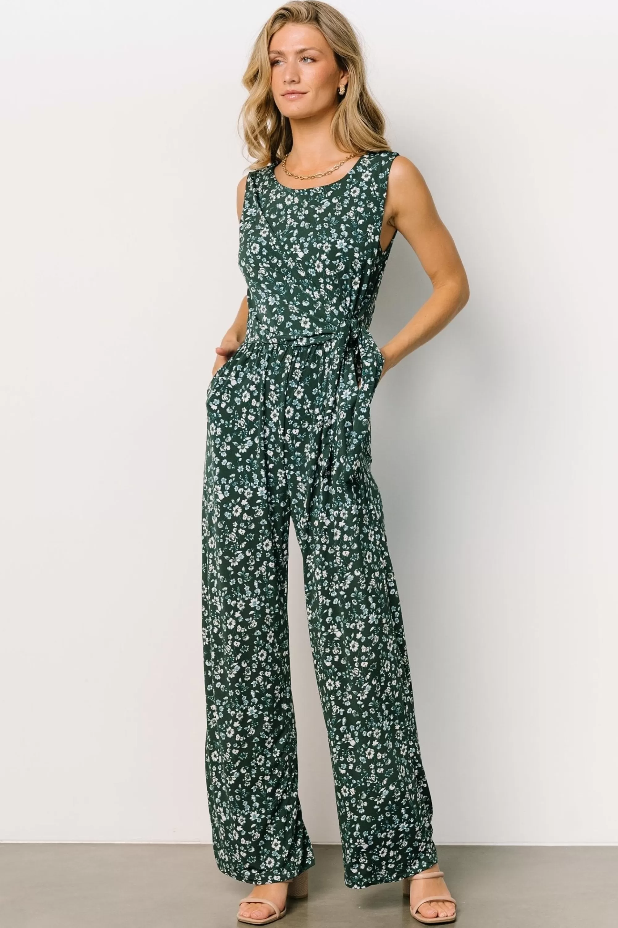 Baltic Born JUMPSUITS + ROMPERS | Bonnie Sleeveless Jumpsuit | Emerald Floral