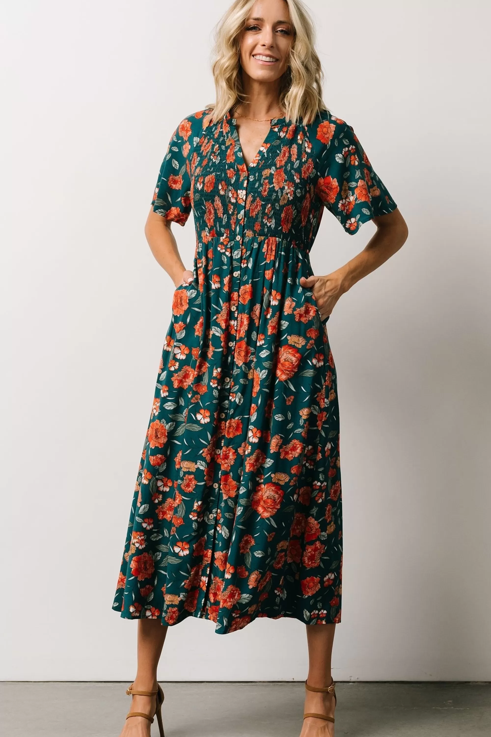 Baltic Born WINTER ESSENTIALS | Botega Midi Dress | Jade Multi Floral