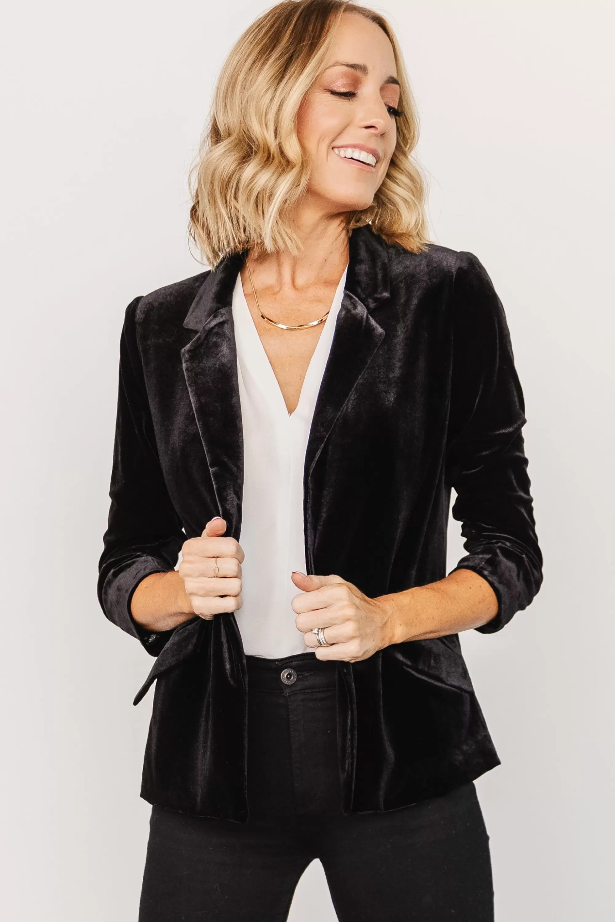 Baltic Born outerwear | Brinton Velvet Blazer | Black