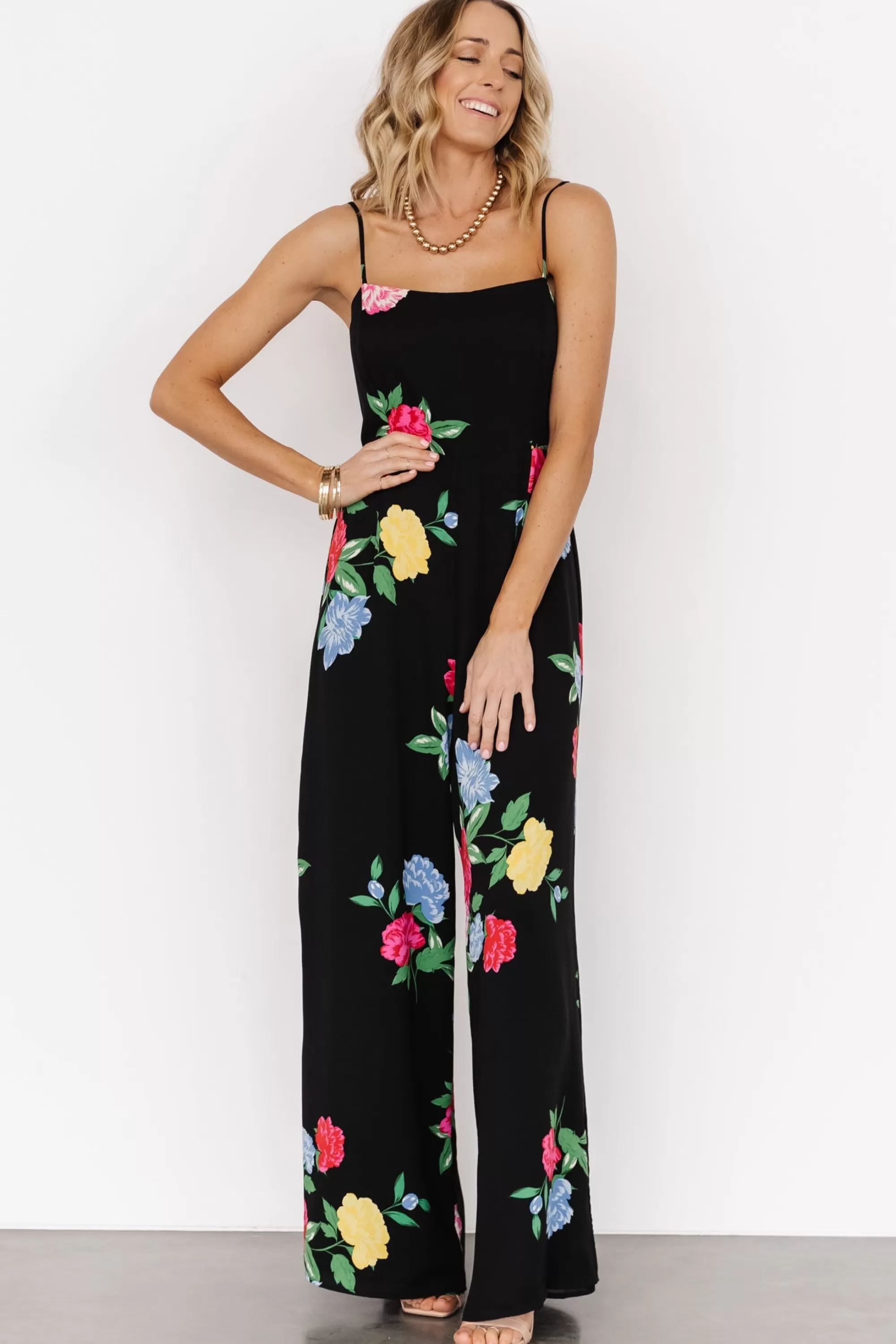 Baltic Born JUMPSUITS + ROMPERS | Brooklyn Wide Leg Jumpsuit | Black Floral