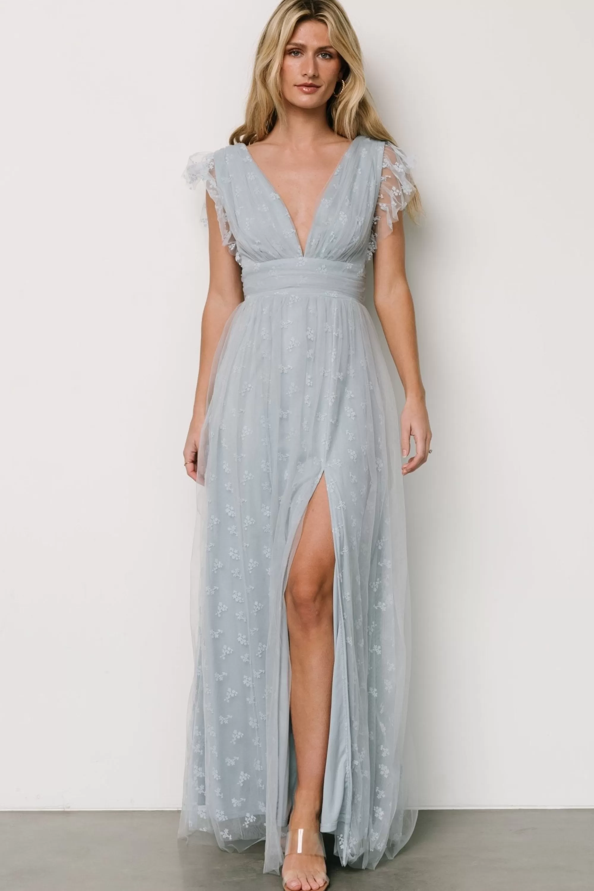 Baltic Born tulle styles | Caterina Tulle Maxi Dress | Light Blue