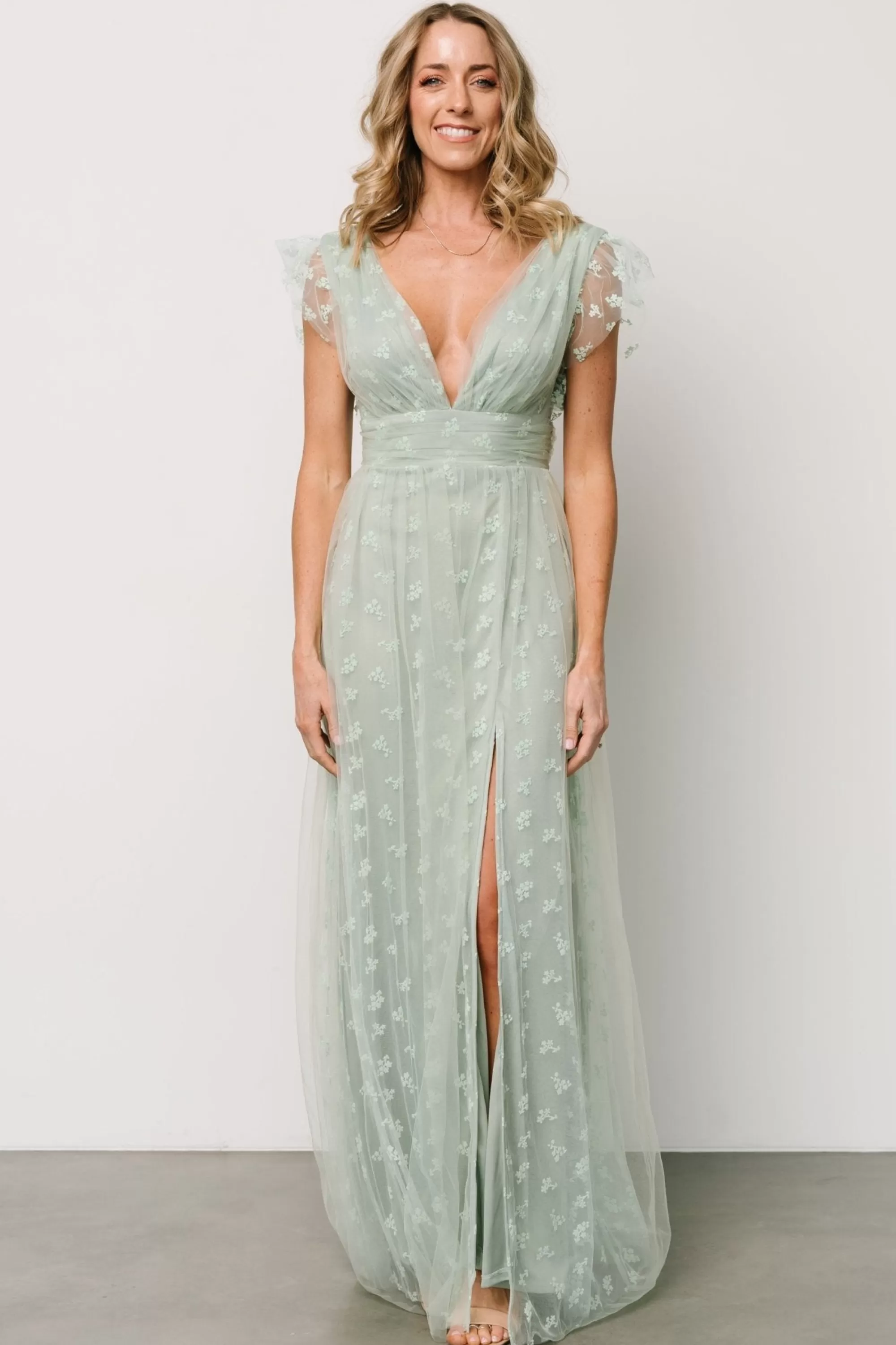 Baltic Born tulle styles | Caterina Tulle Maxi Dress | Sage