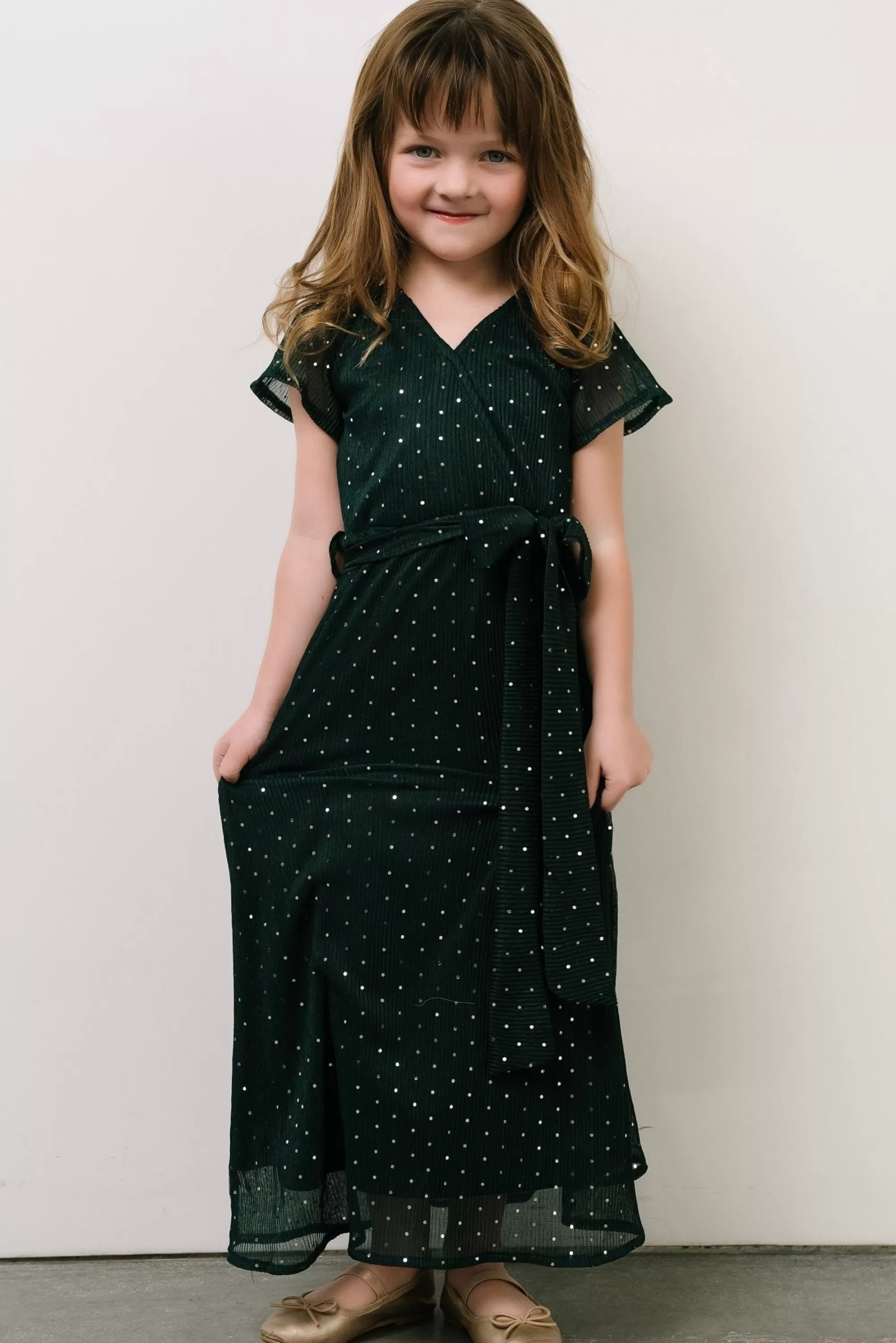 Baltic Born flower girl | Child Grace Sparkle Gown | Emerald