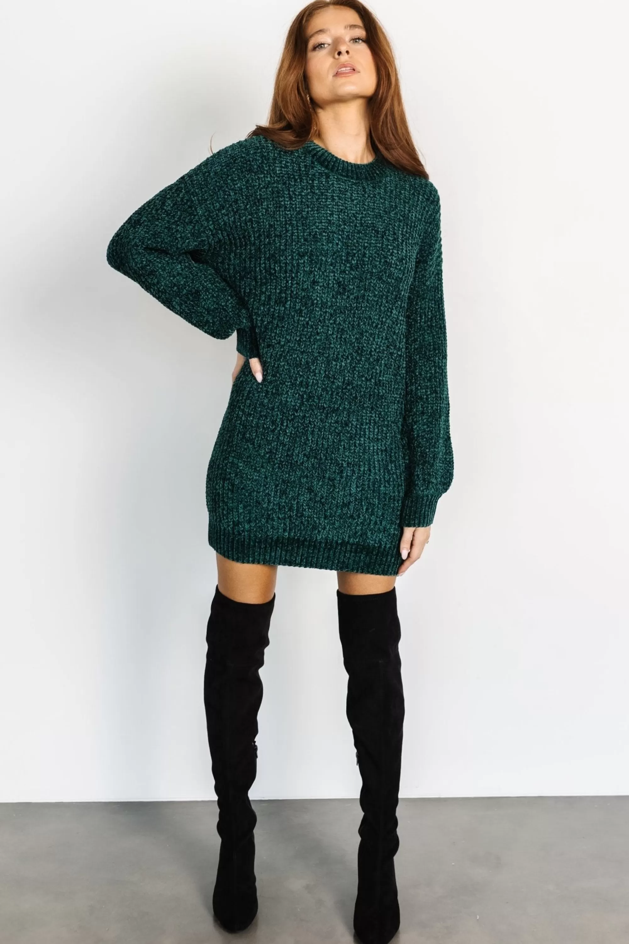 Baltic Born TOPS | short dresses | Christa Sweater Dress | Emerald