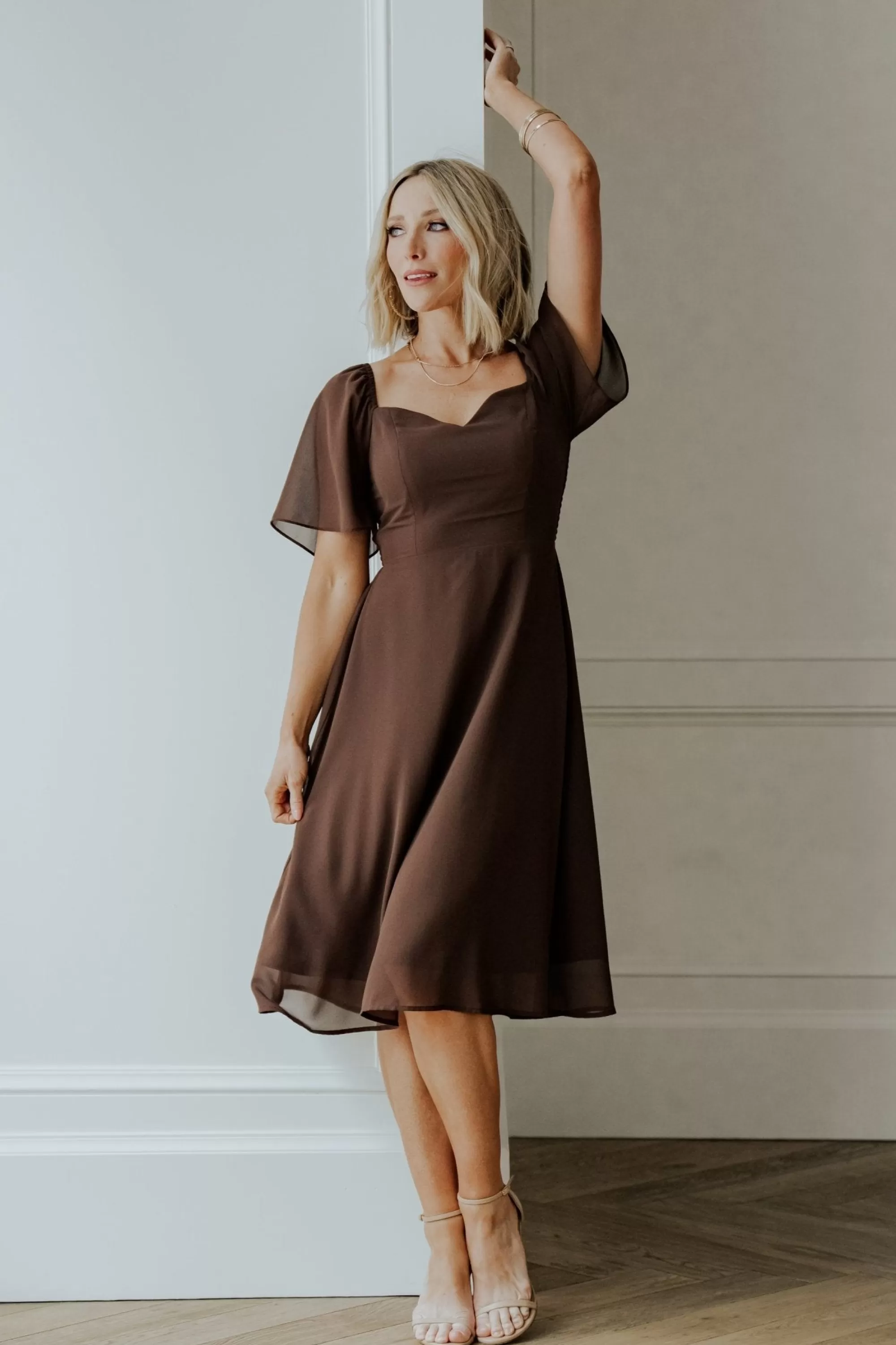 Baltic Born midi dresses | WEDDING SUITE | Colette Sweetheart Midi Dress | Espresso