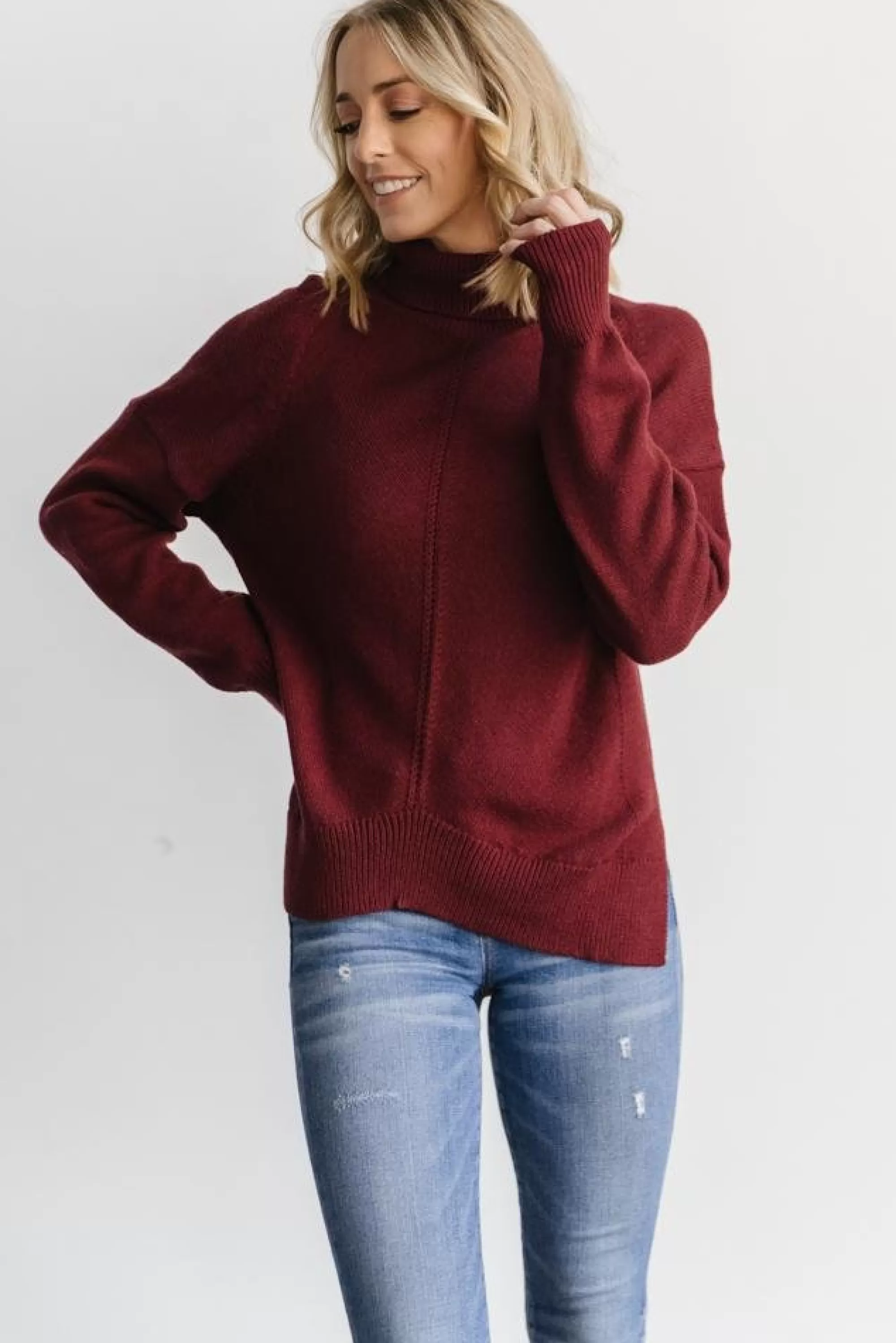 Baltic Born sweaters | WINTER ESSENTIALS | Collins Knit Sweater | Burgundy