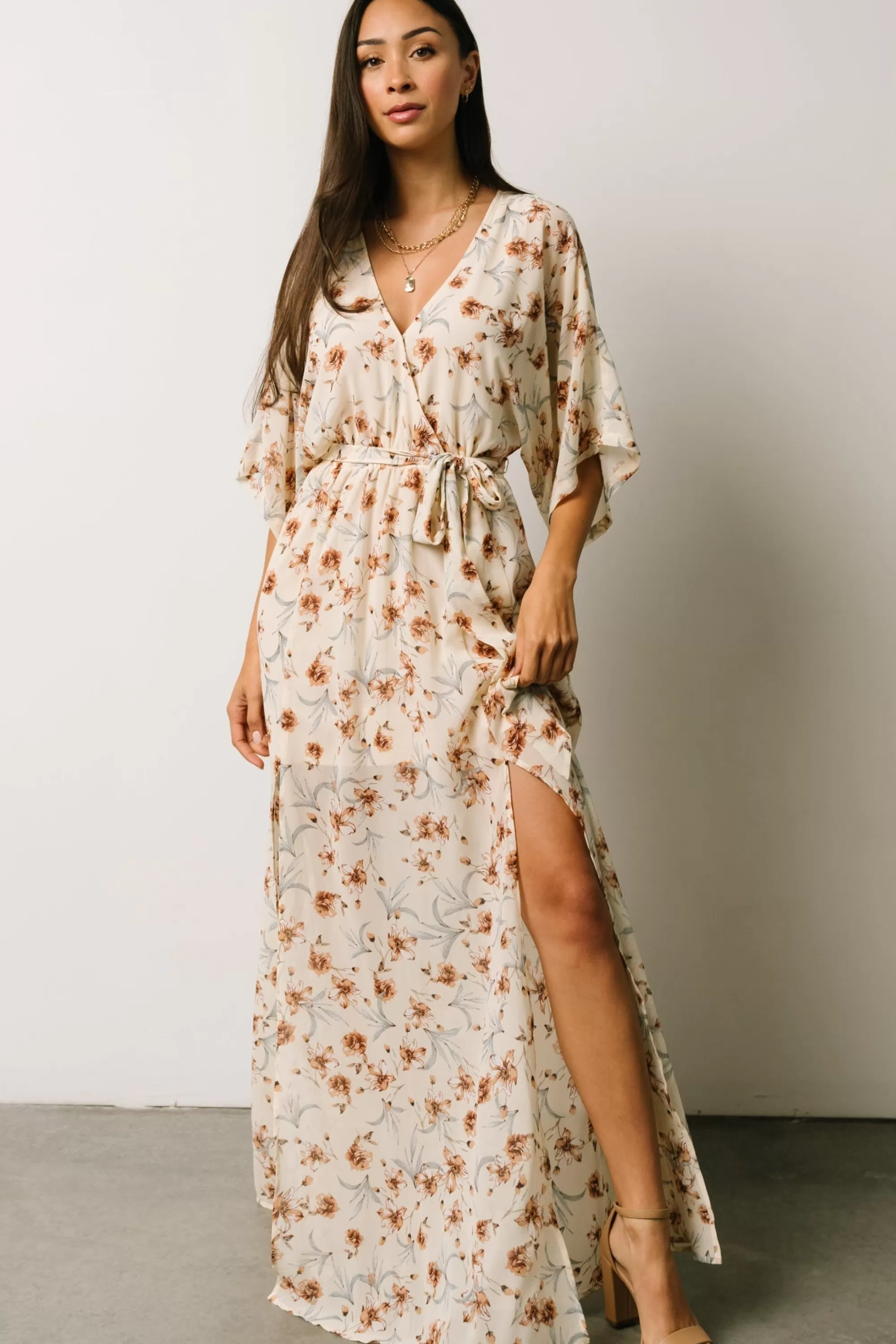 Baltic Born bump friendly | Corinth Maxi Dress | Cream Floral