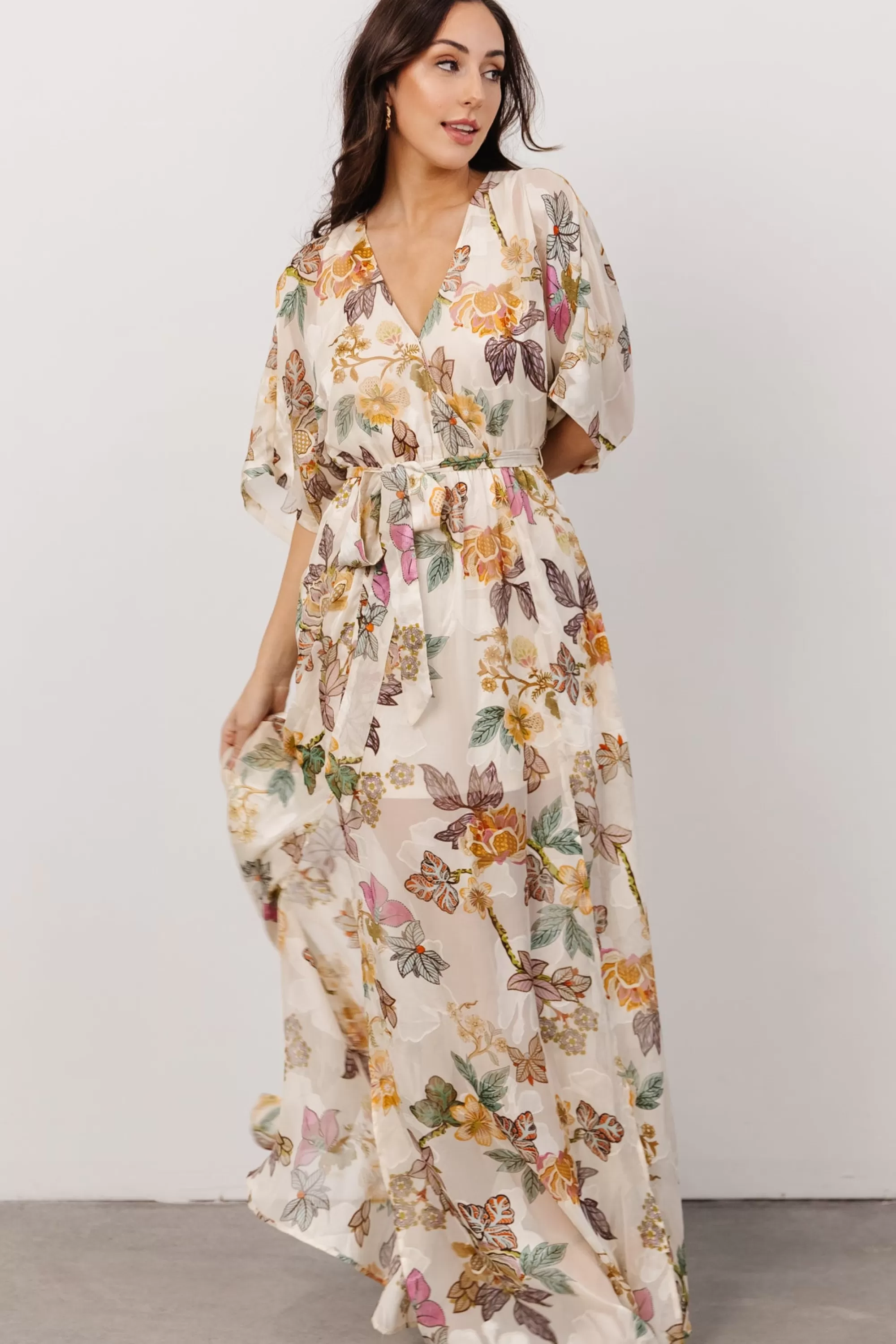 Baltic Born bump friendly | Corinth Maxi Dress | Jacquard Multi Floral