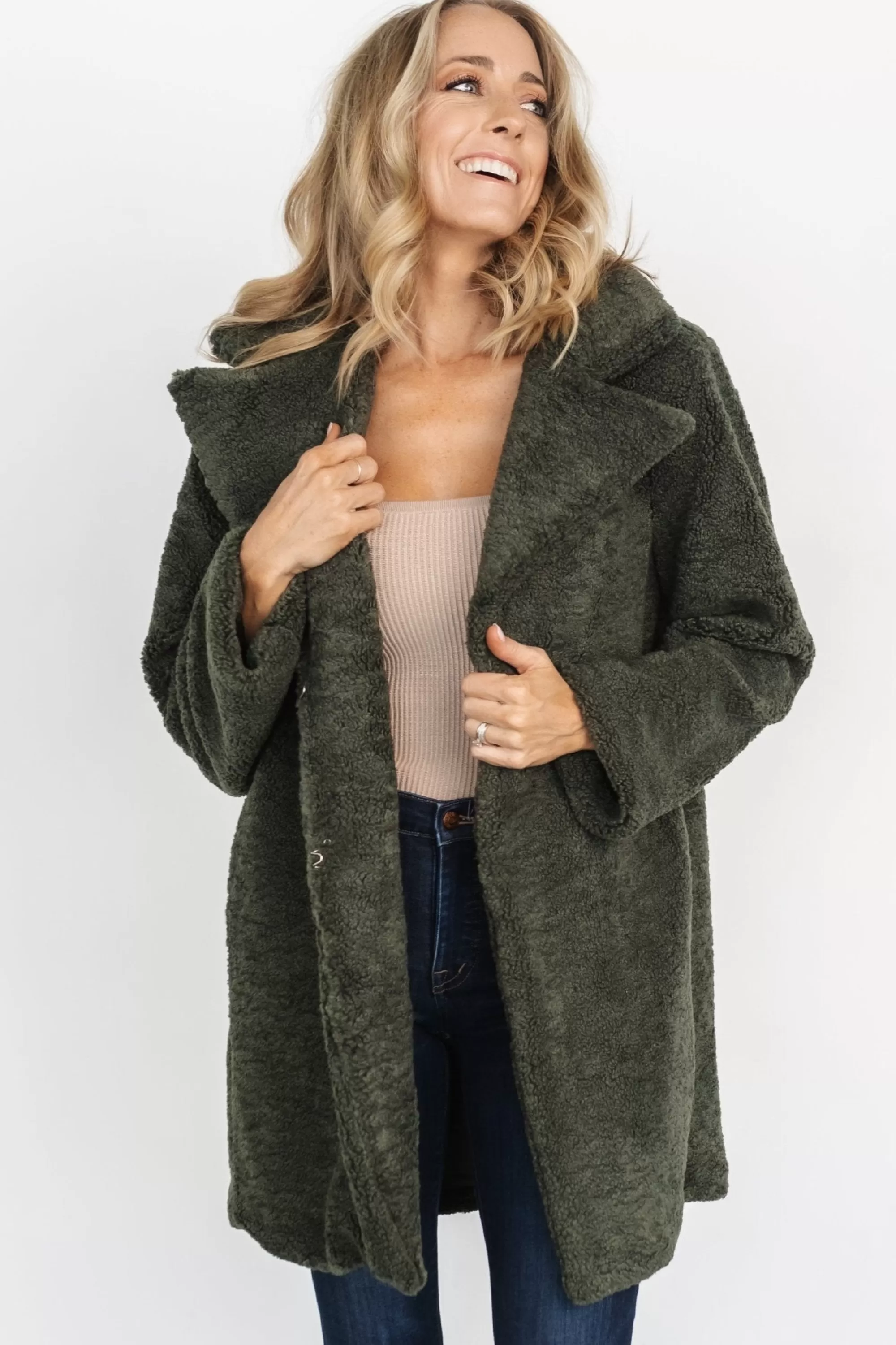 Baltic Born outerwear | Damien Sherpa Coat | Dark Green