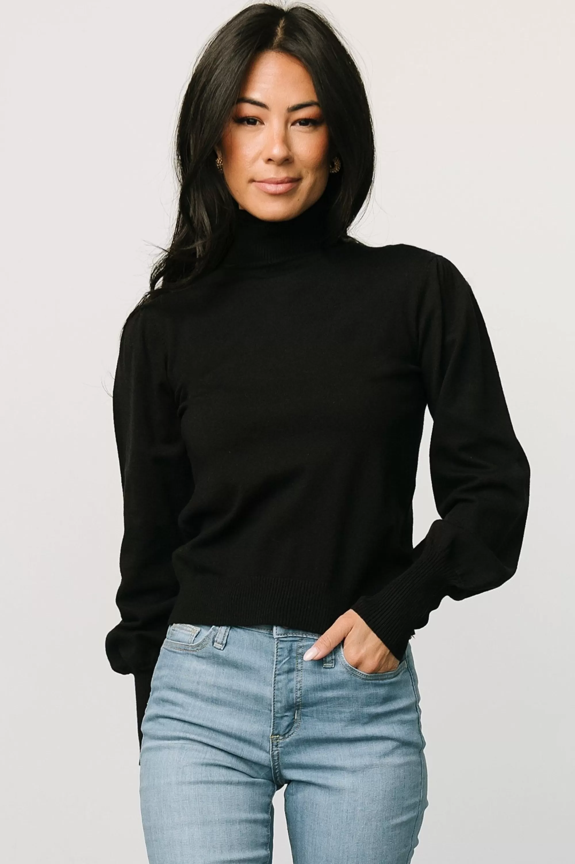 Baltic Born blouses + shirts | WINTER ESSENTIALS | Danica Turtleneck Knit Top | Black