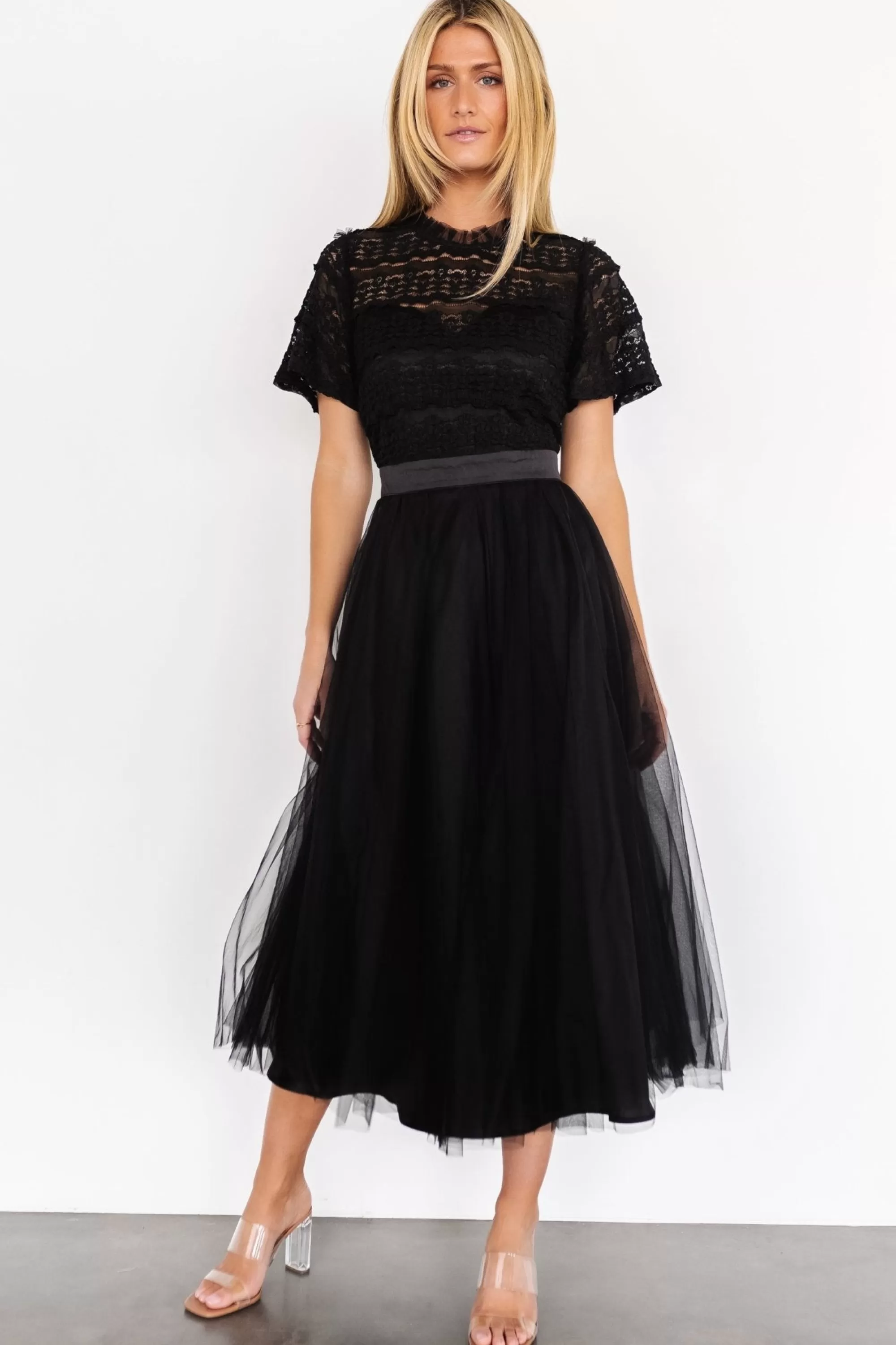 Baltic Born COMING SOON | Darcy Tulle Midi Dress | Black