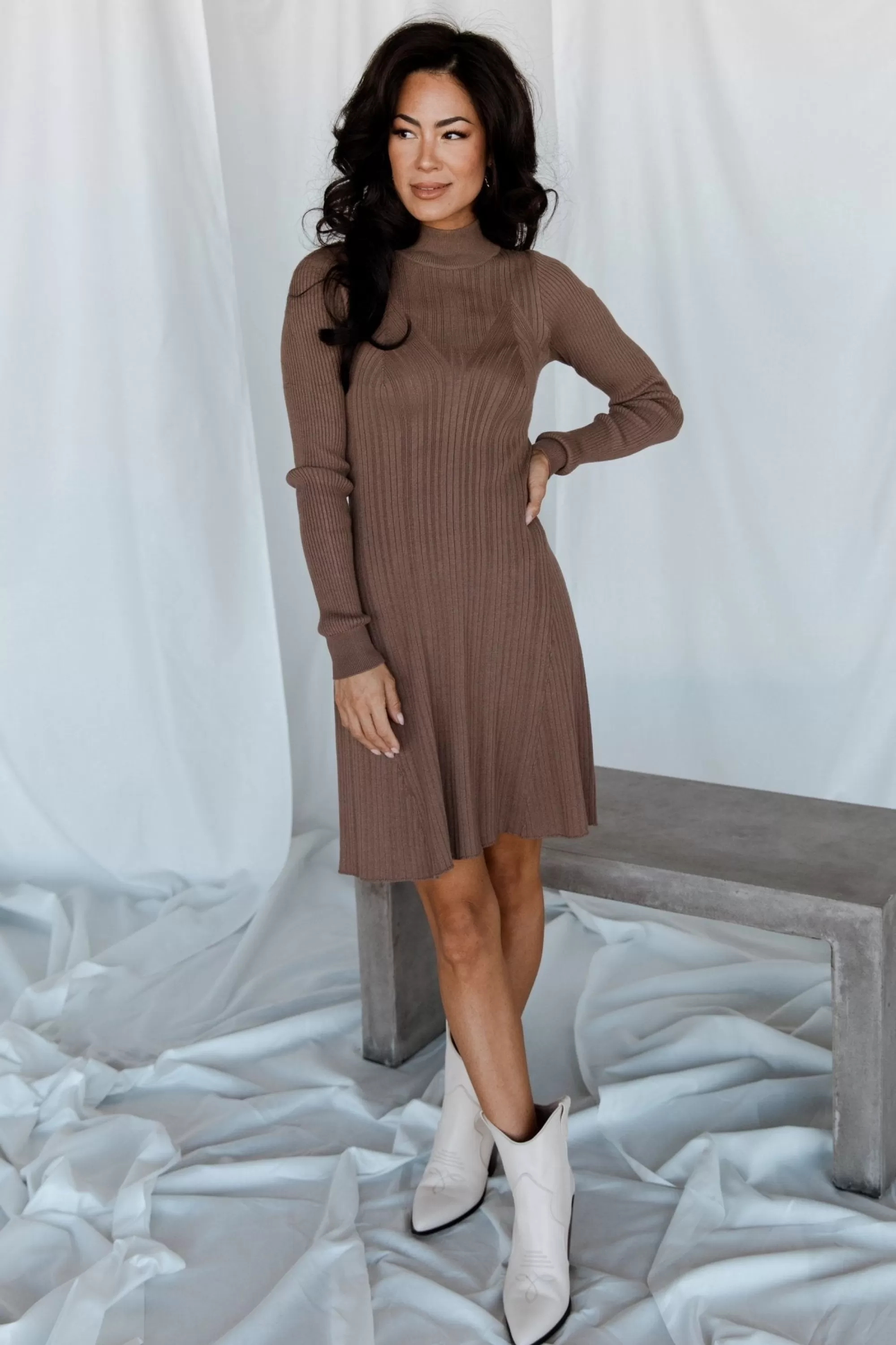 Baltic Born SALE | Dastrup Ribbed Dress | Brown