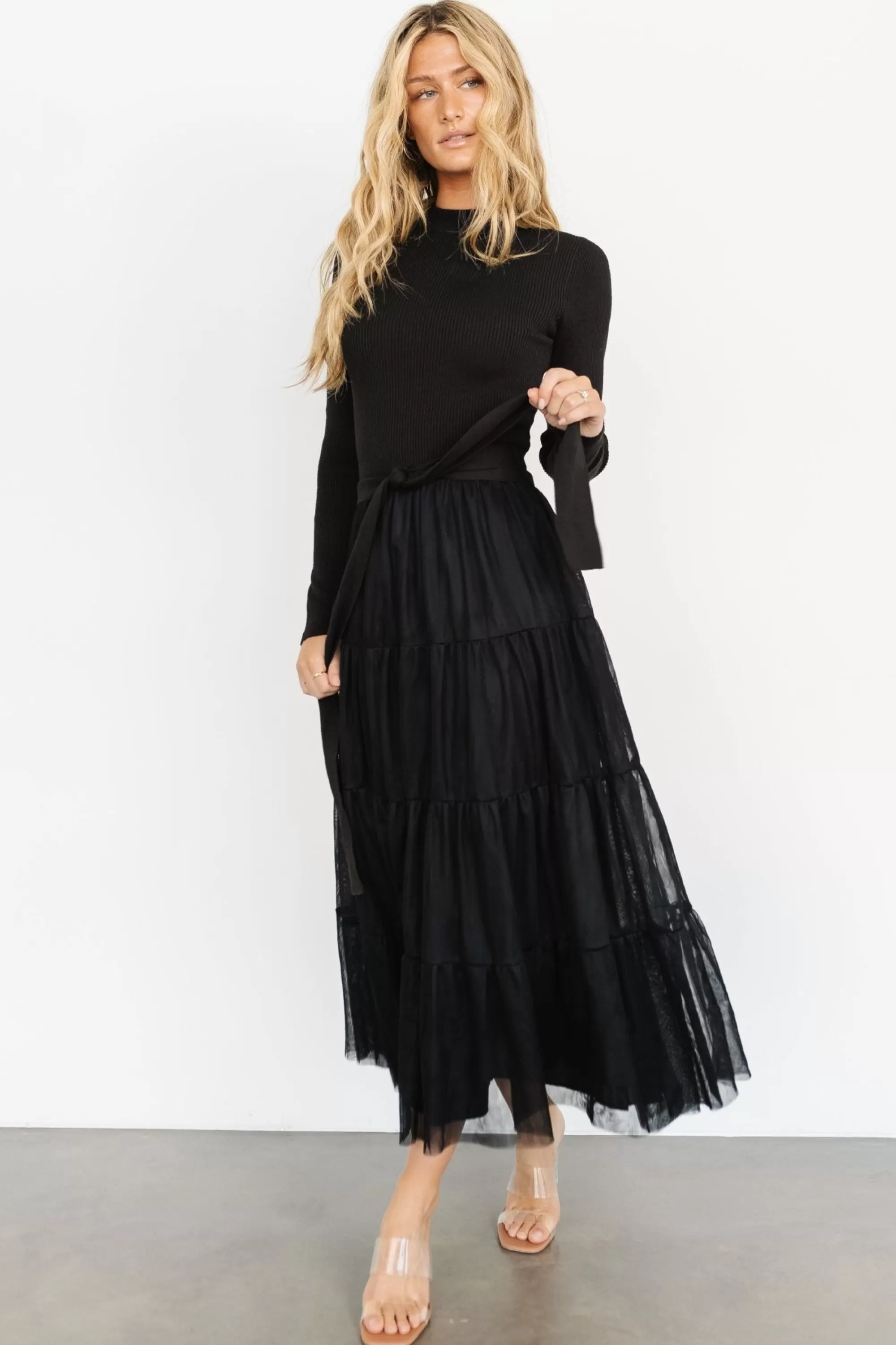 Baltic Born maxi dresses | WEDDING SUITE | Demi Sweater Tulle Dress | Black