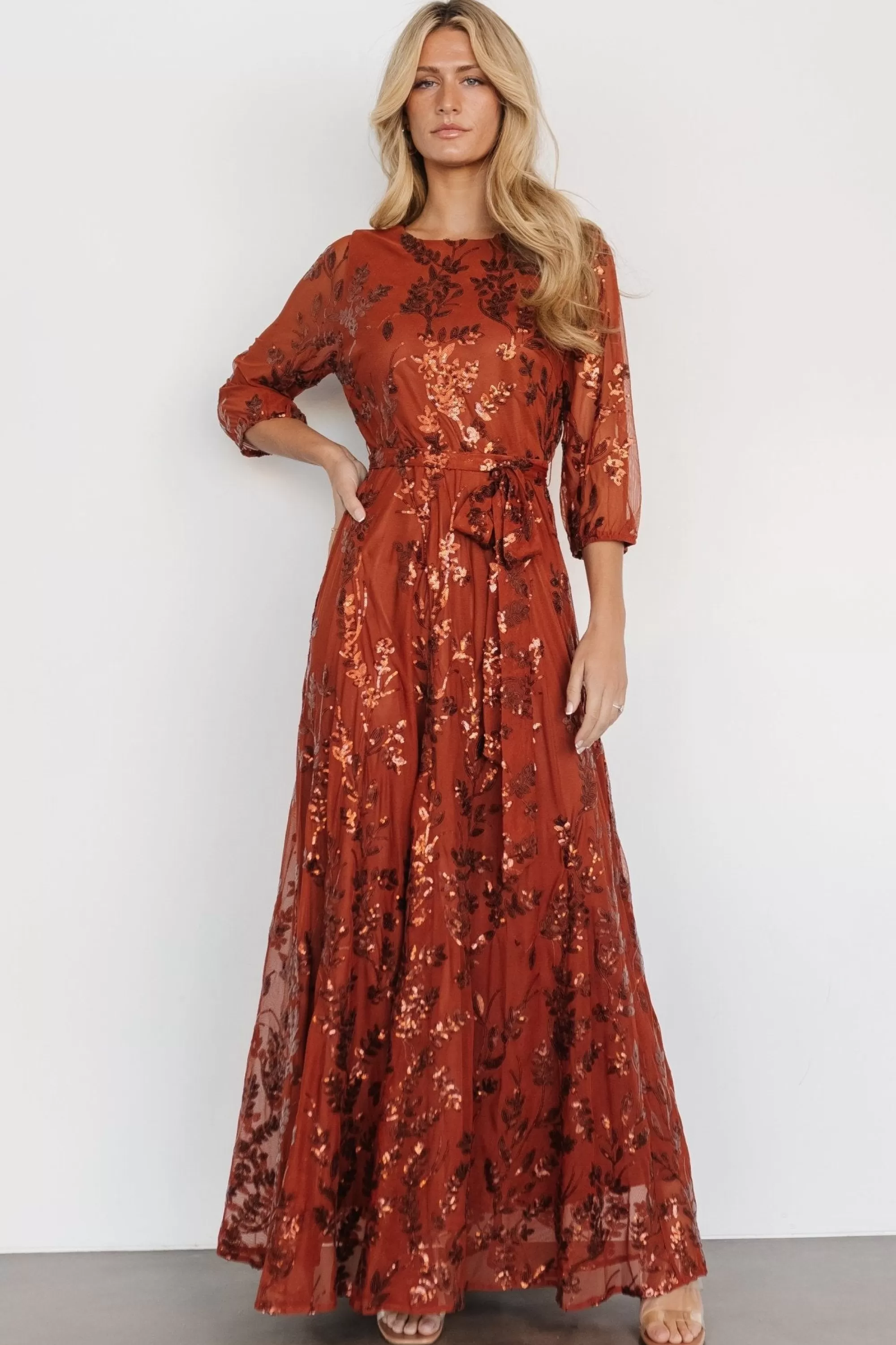 Baltic Born COMING SOON | Destiny Sequin Maxi Dress | Cinnamon