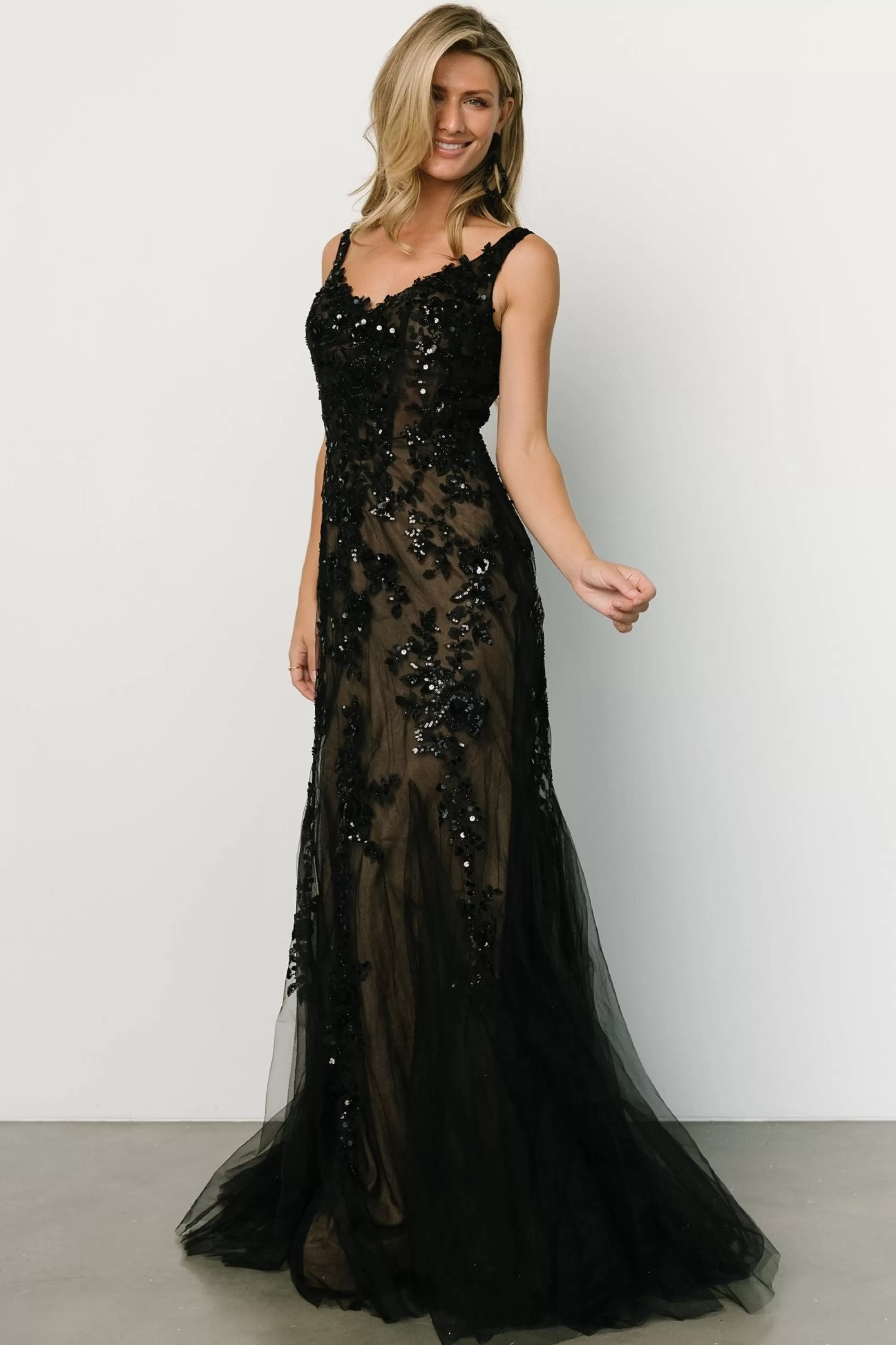 Baltic Born embellished + sequined | Devotion Bridal Gown | Black + Nude