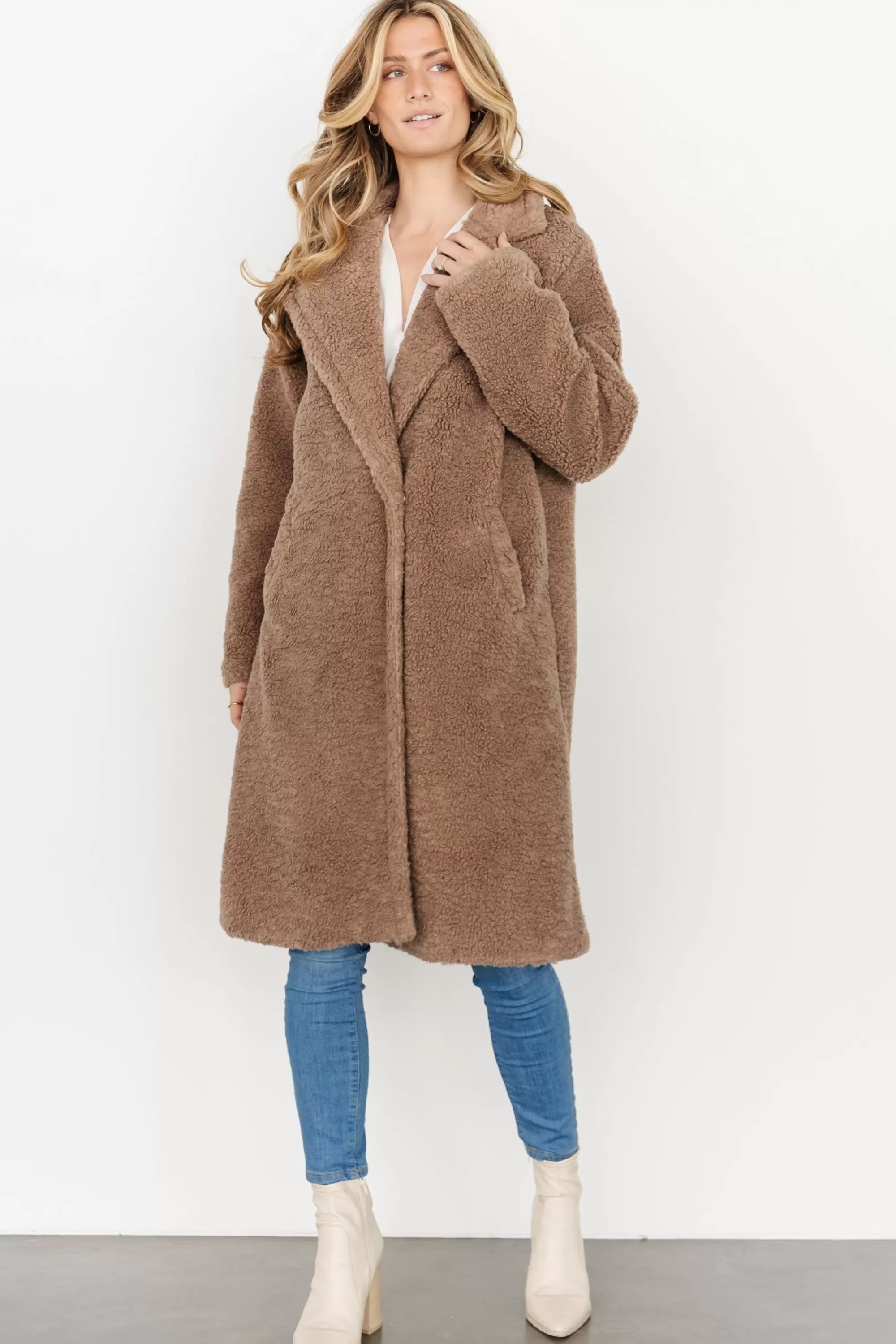 Baltic Born cardigans | Elbrus Sherpa Trench Coat | Dusty Brown