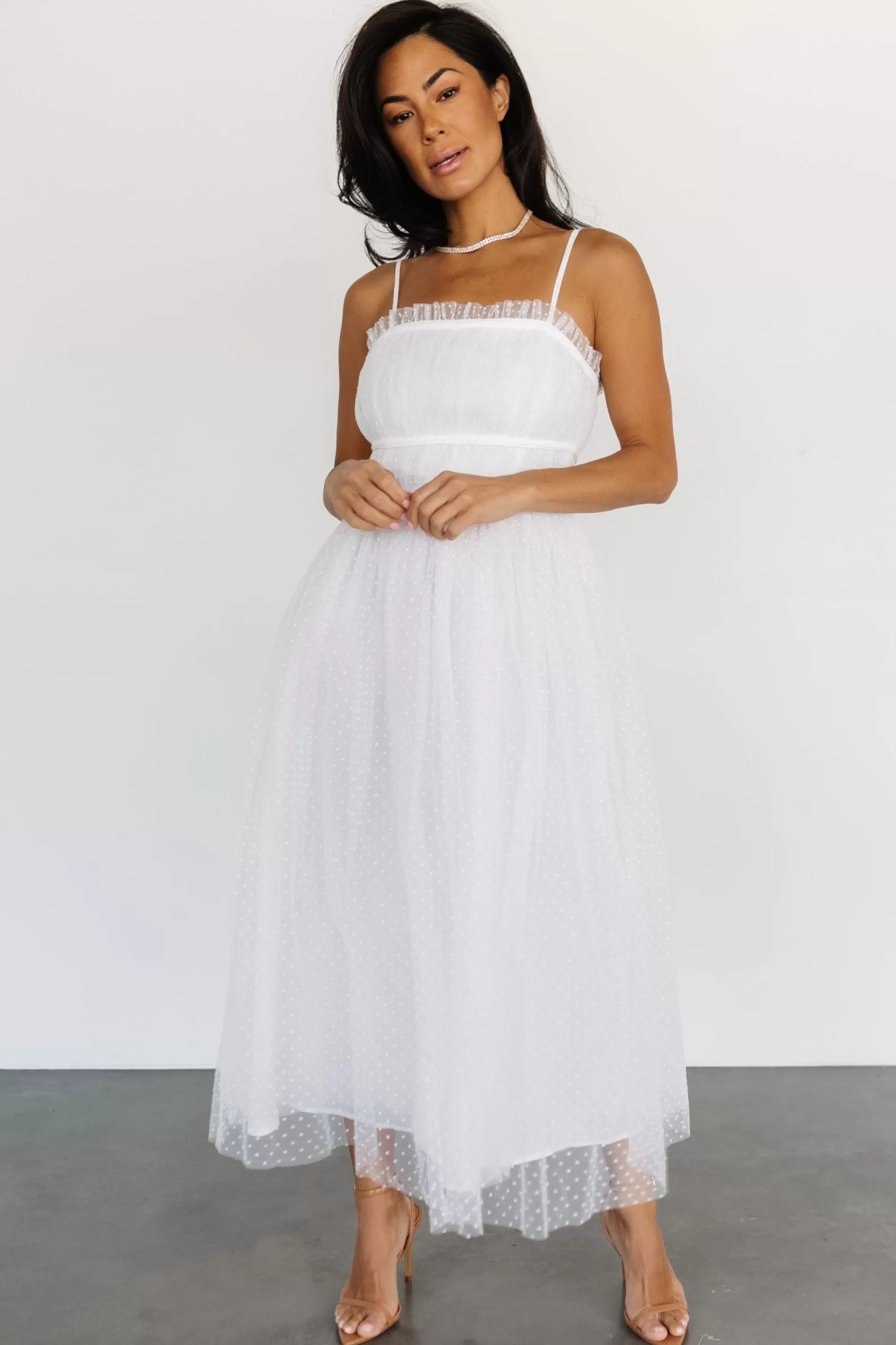 Baltic Born tulle styles | Elsie Tulle Midi Dress | White