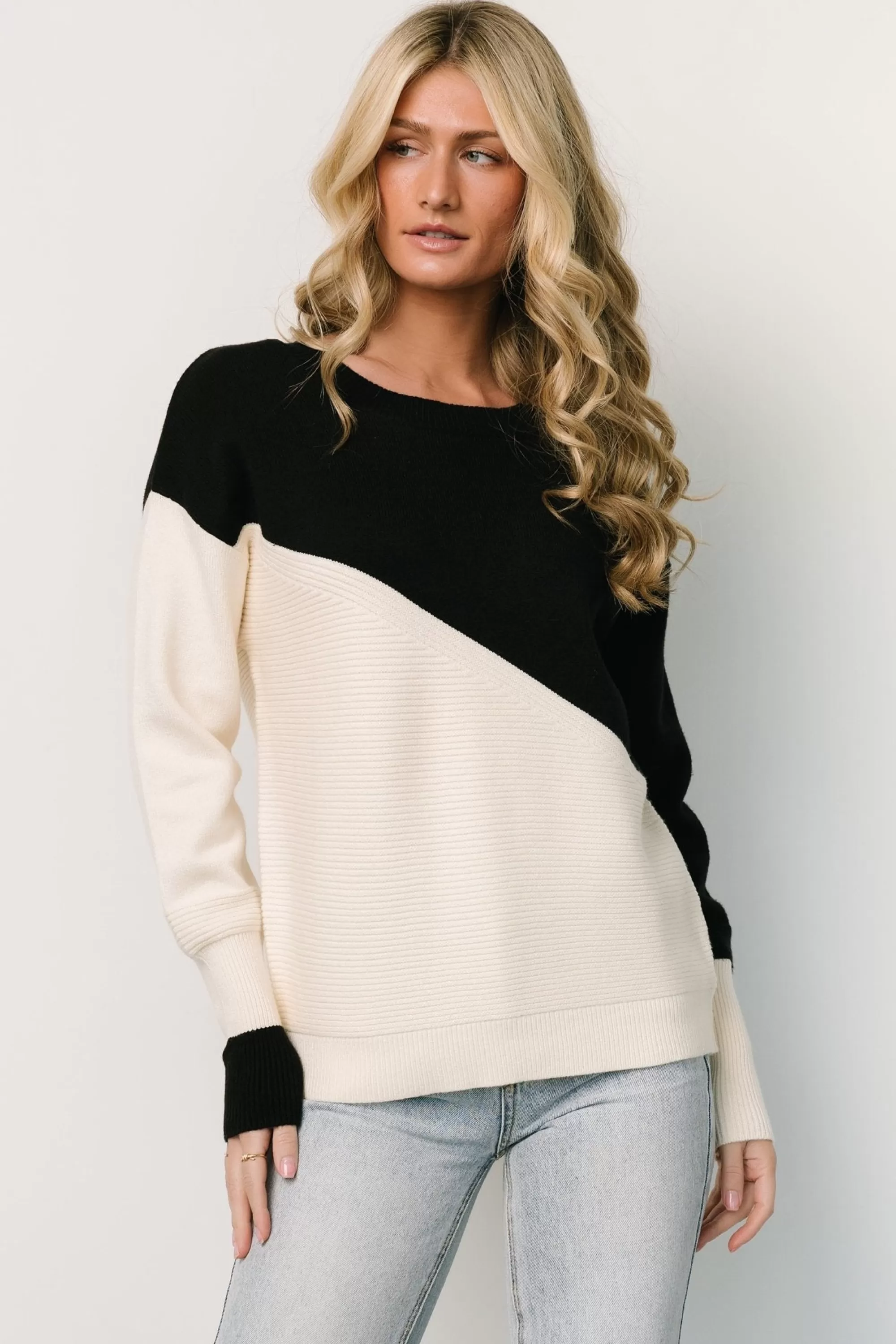 Baltic Born TOPS | COMING SOON | Emmy Sweater | Black + Cream