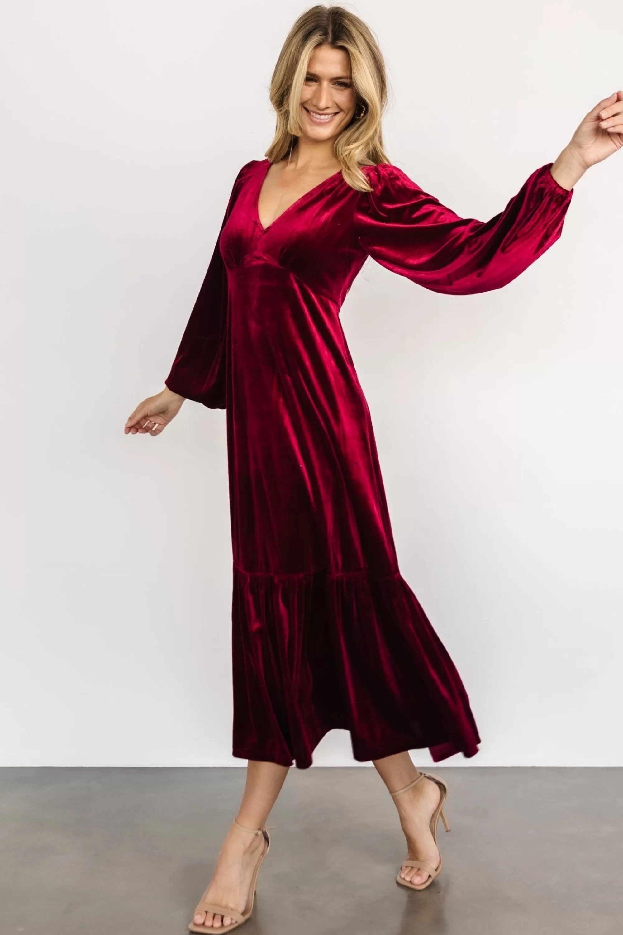 Baltic Born maxi dresses | WEDDING SUITE | Erika Velvet Maxi Dress | Merlot