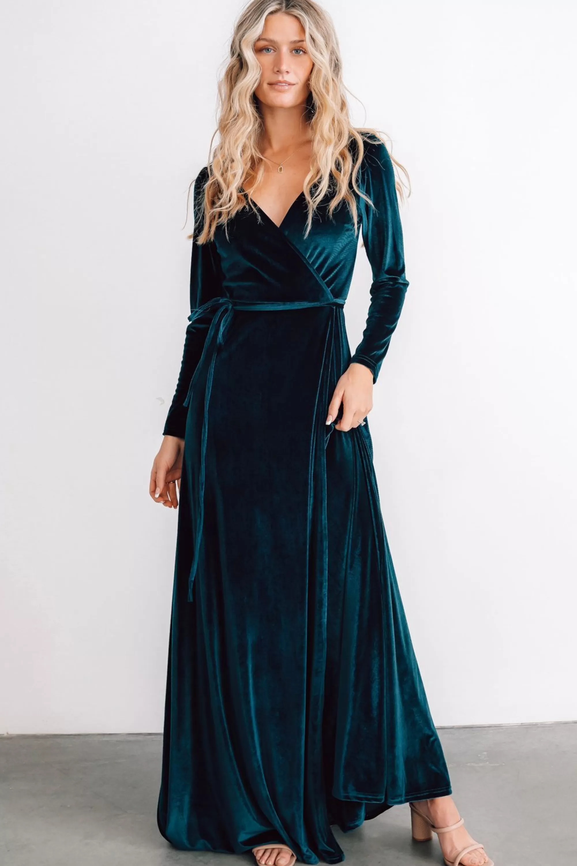 Baltic Born WINTER ESSENTIALS | SALE | Esmerelda Velvet Wrap Maxi Dress | Jade