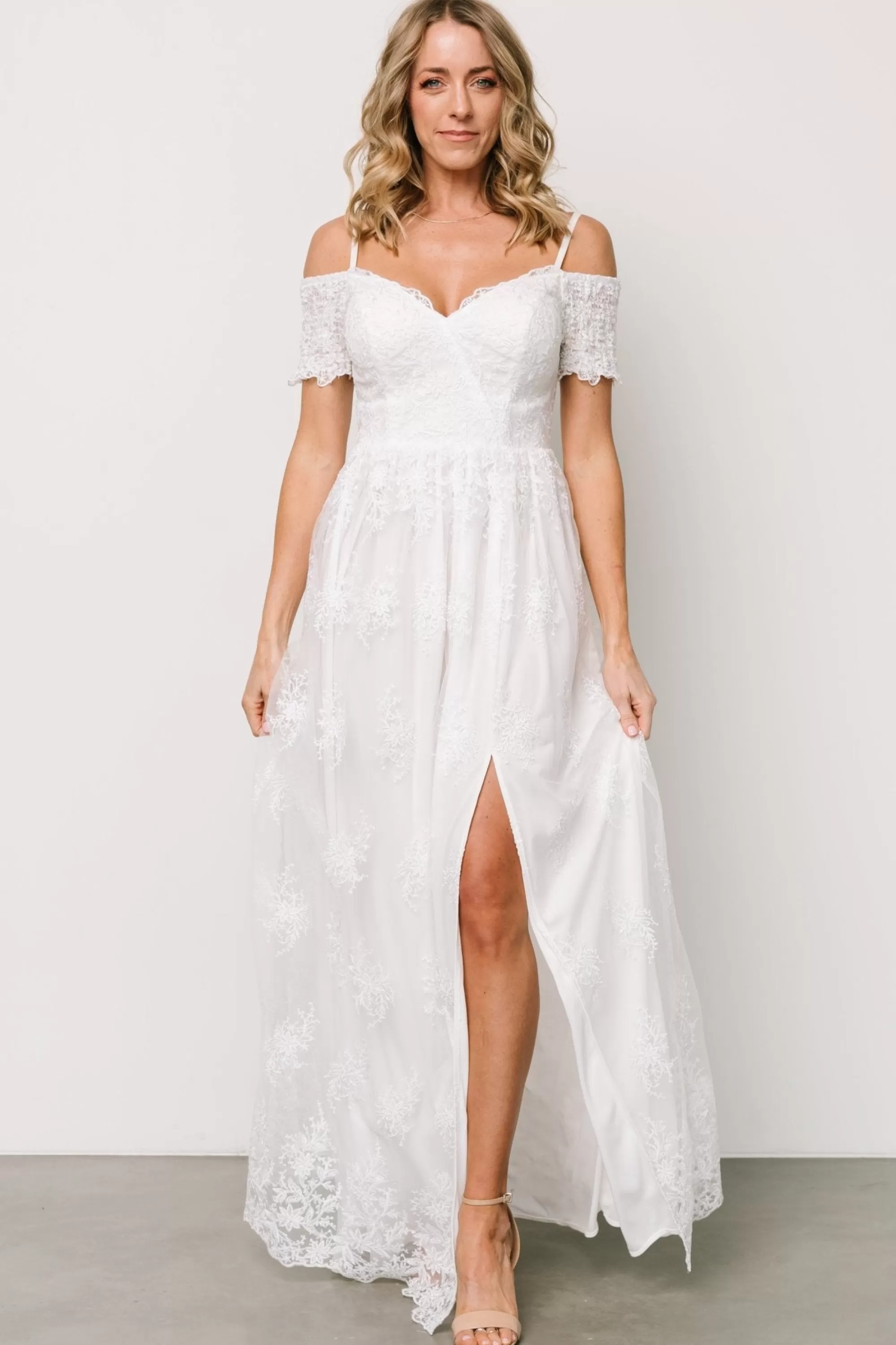 Baltic Born tulle styles | Esperanza Tulle Embroidered Maxi Dress | Off White