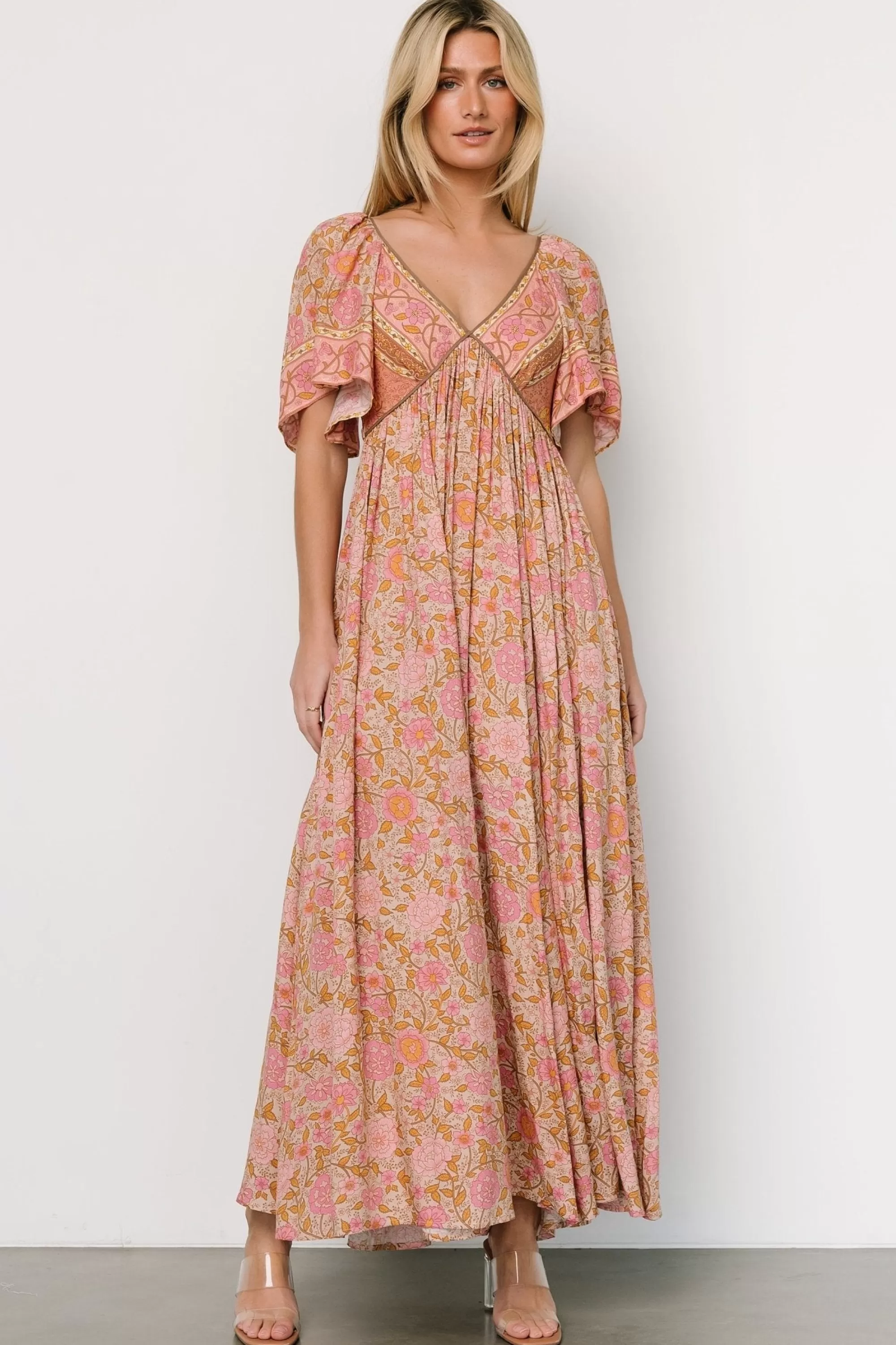 Baltic Born DRESSES | Evanthia Maxi Dress | Vintage Blush Print