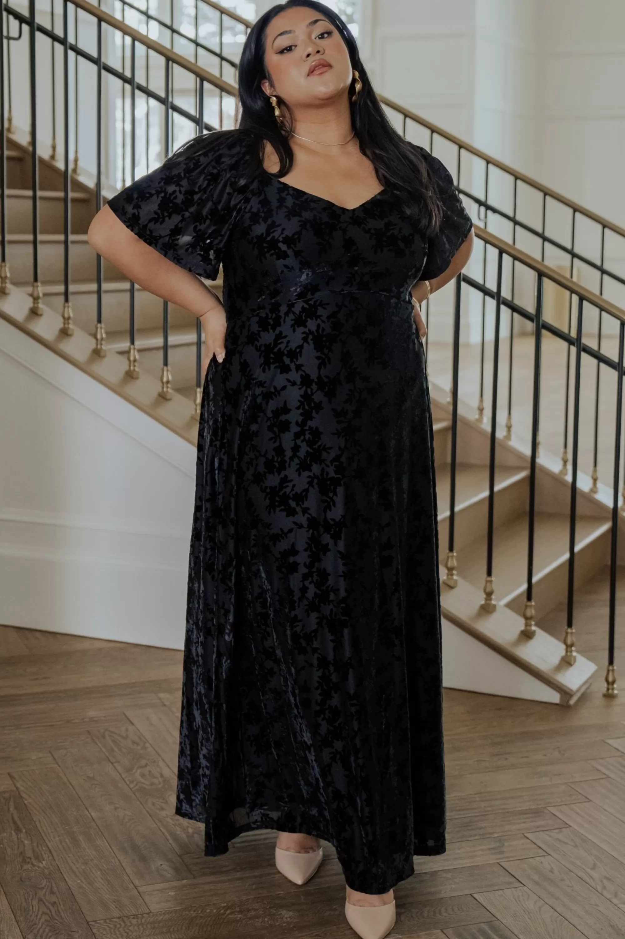 Baltic Born maxi dresses | WEDDING SUITE | Everley Velvet Maxi Dress | Black